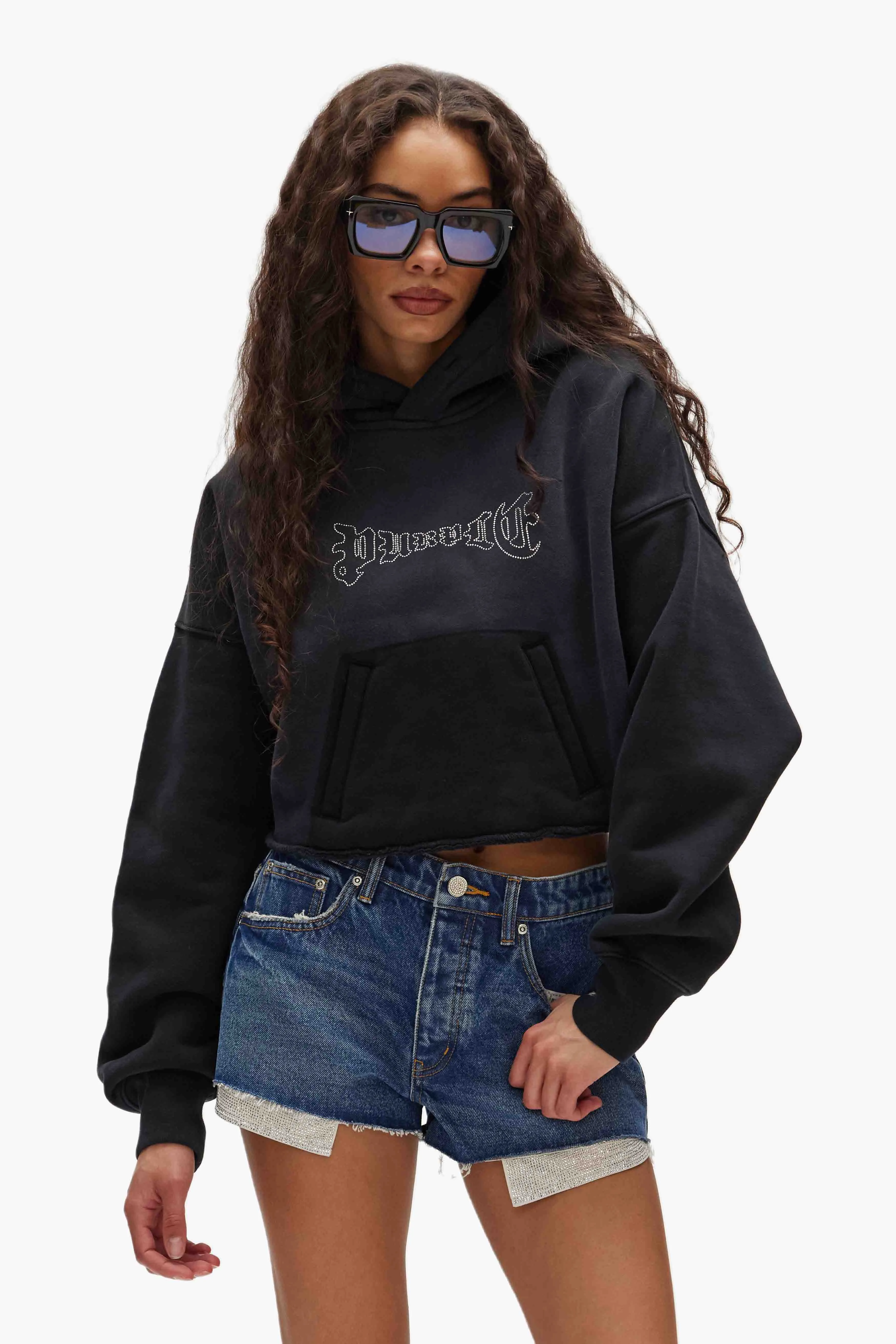 Crystal Cropped Hoodie sold by PURPLE BRAND product image thumbnail 4
