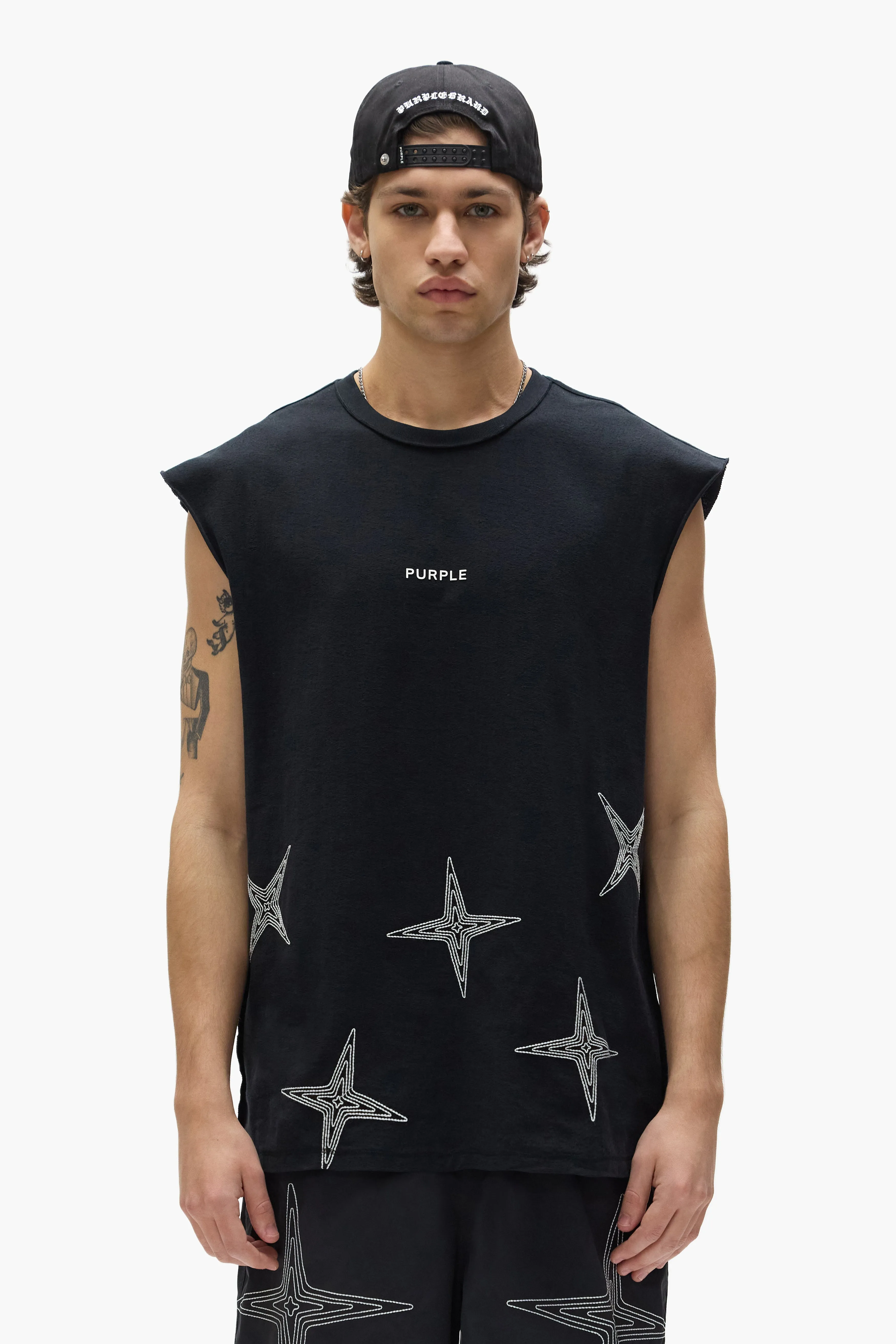 Embroidered Star Tank Top sold by PURPLE BRAND