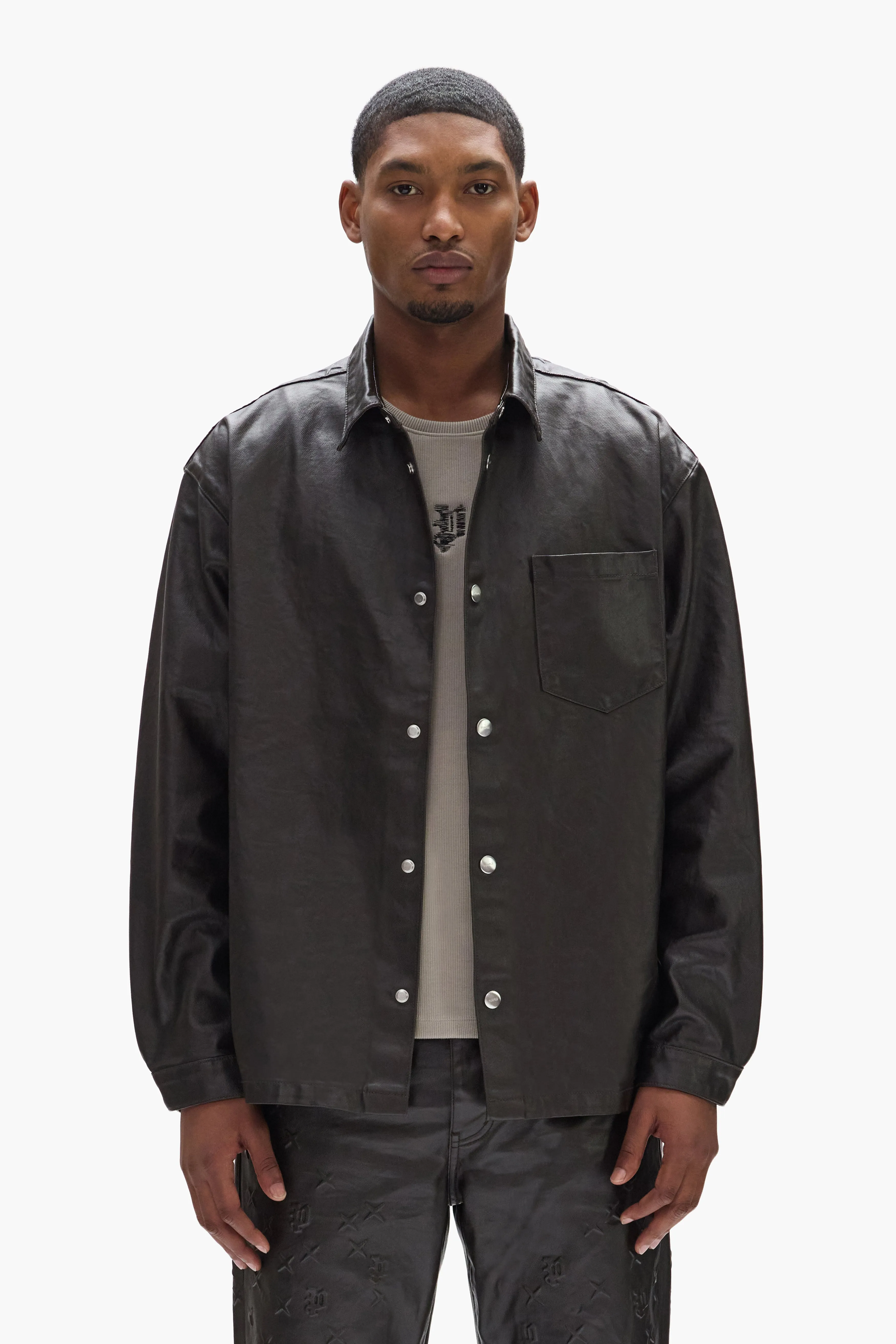 Embossed Monogram Shirt sold by PURPLE BRAND