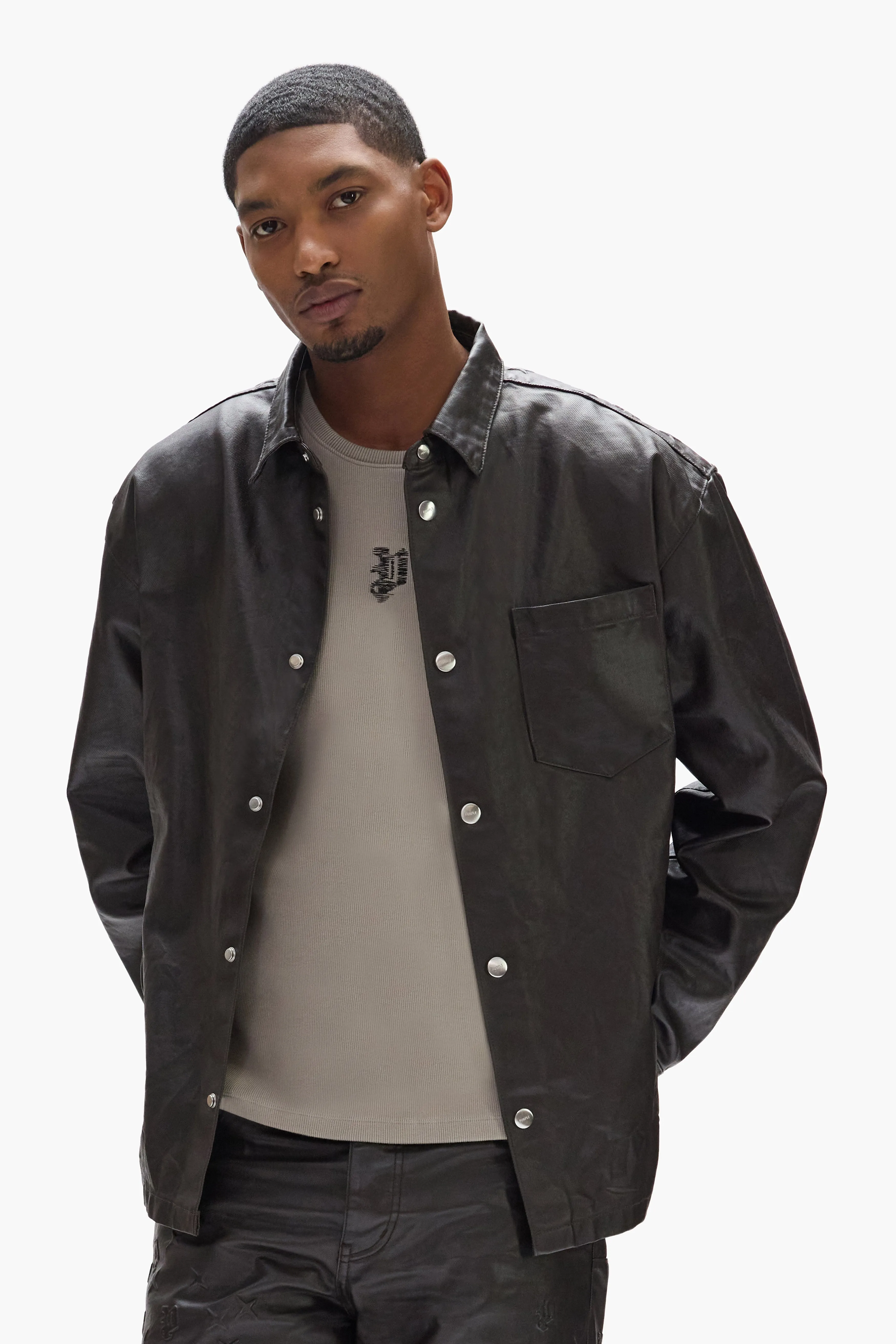 Embossed Monogram Shirt sold by PURPLE BRAND product image thumbnail 2