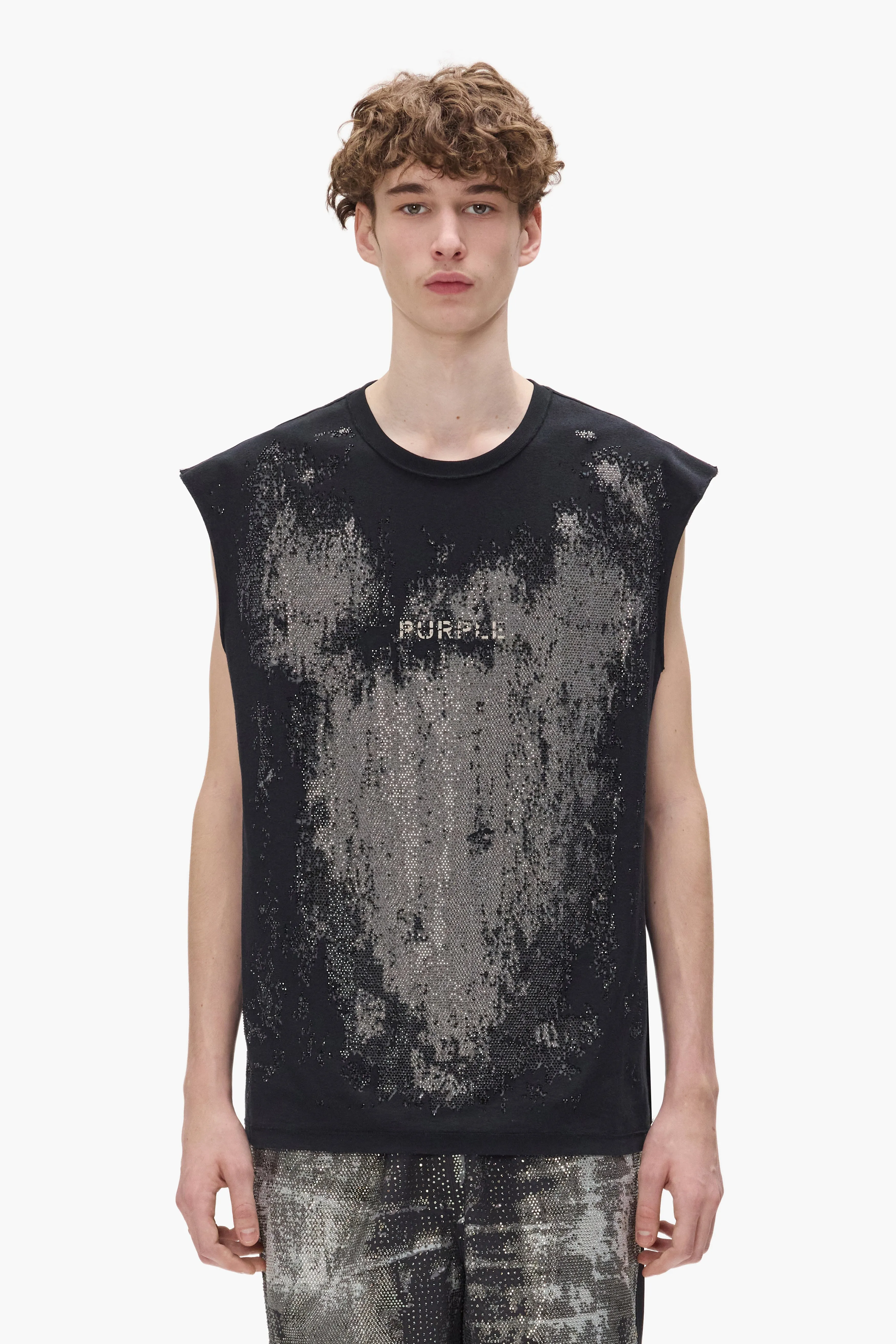 Worn Crystals Tank Top sold by PURPLE BRAND product image thumbnail 2