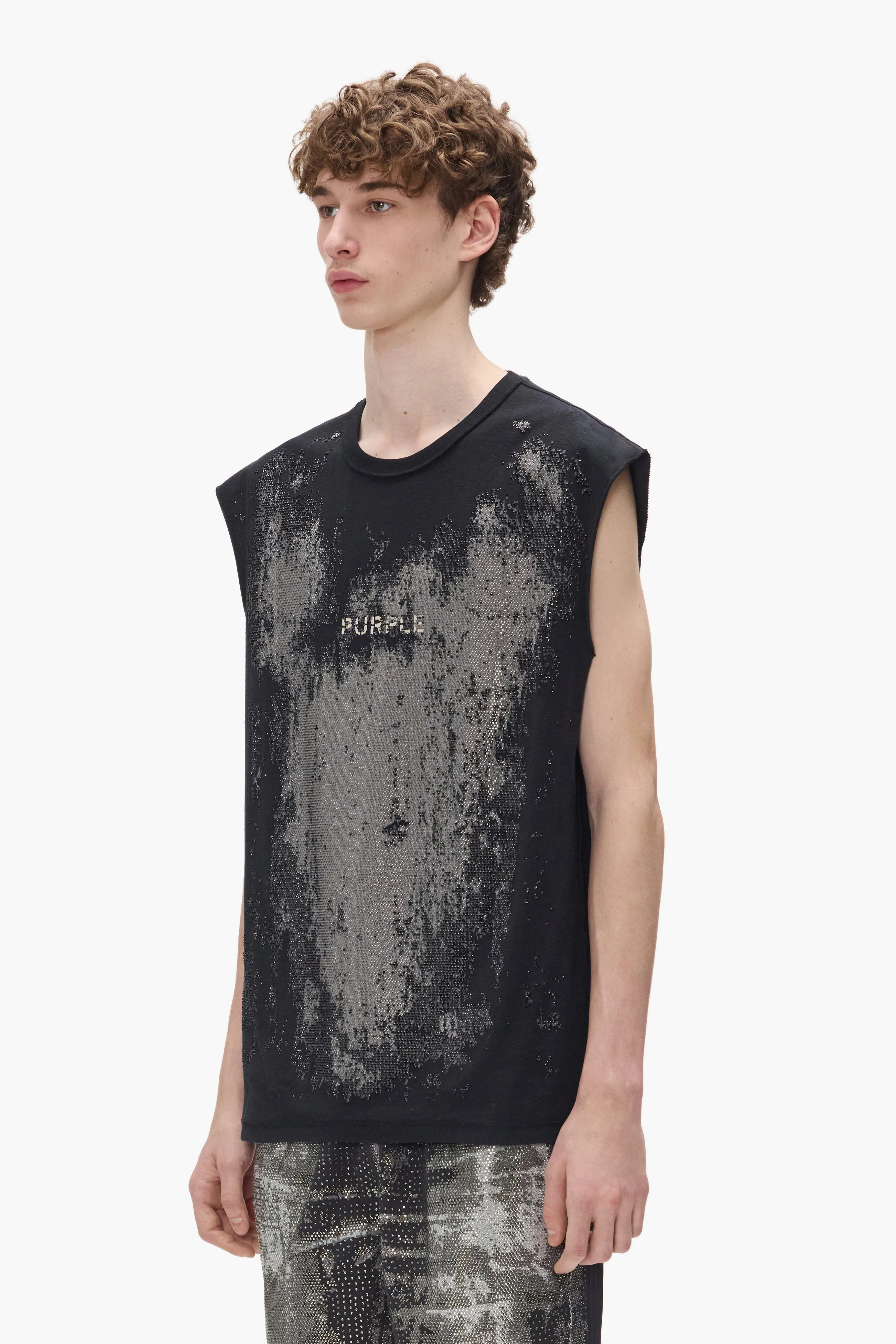 Worn Crystals Tank Top sold by PURPLE BRAND product image thumbnail 3