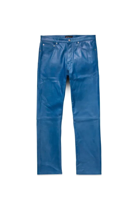 P011 MID RISE STRAIGHT LEG PANT - Leather Galaxy Blue made by PURPLE BRAND