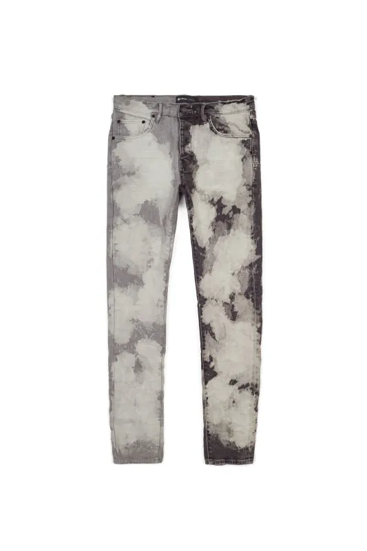 P001 LOW RISE SKINNY JEAN - Two Tone Bleach Grey made by PURPLE BRAND
