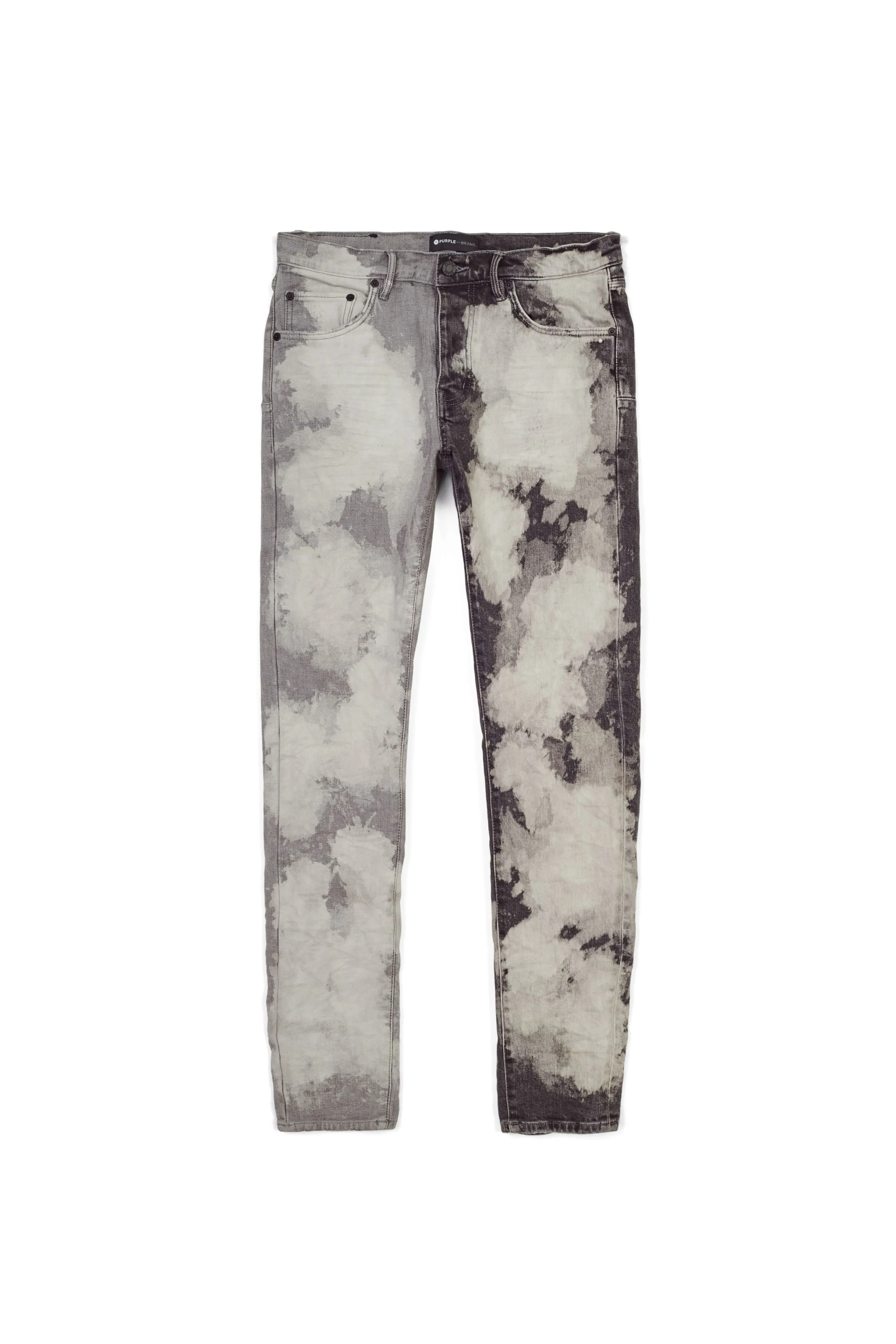 P001 LOW RISE SKINNY JEAN - Two Tone Bleach Grey sold by PURPLE BRAND