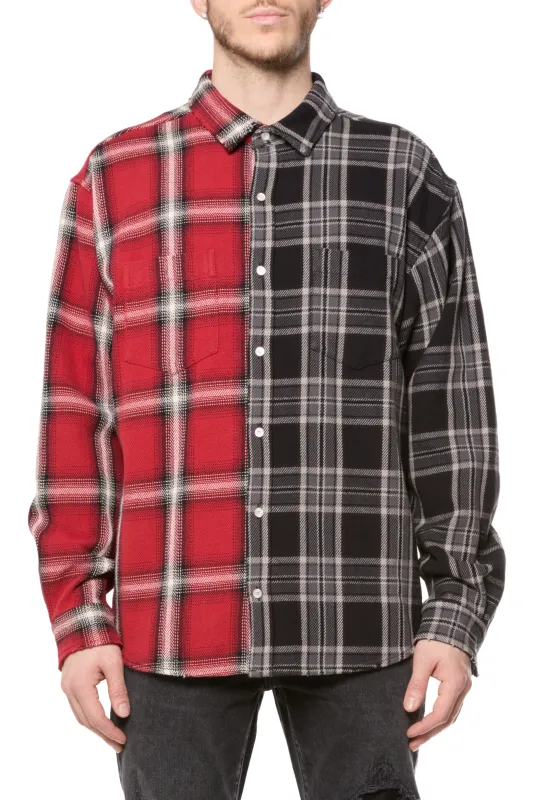 Two Tone Flannel Shirt made by PURPLE BRAND