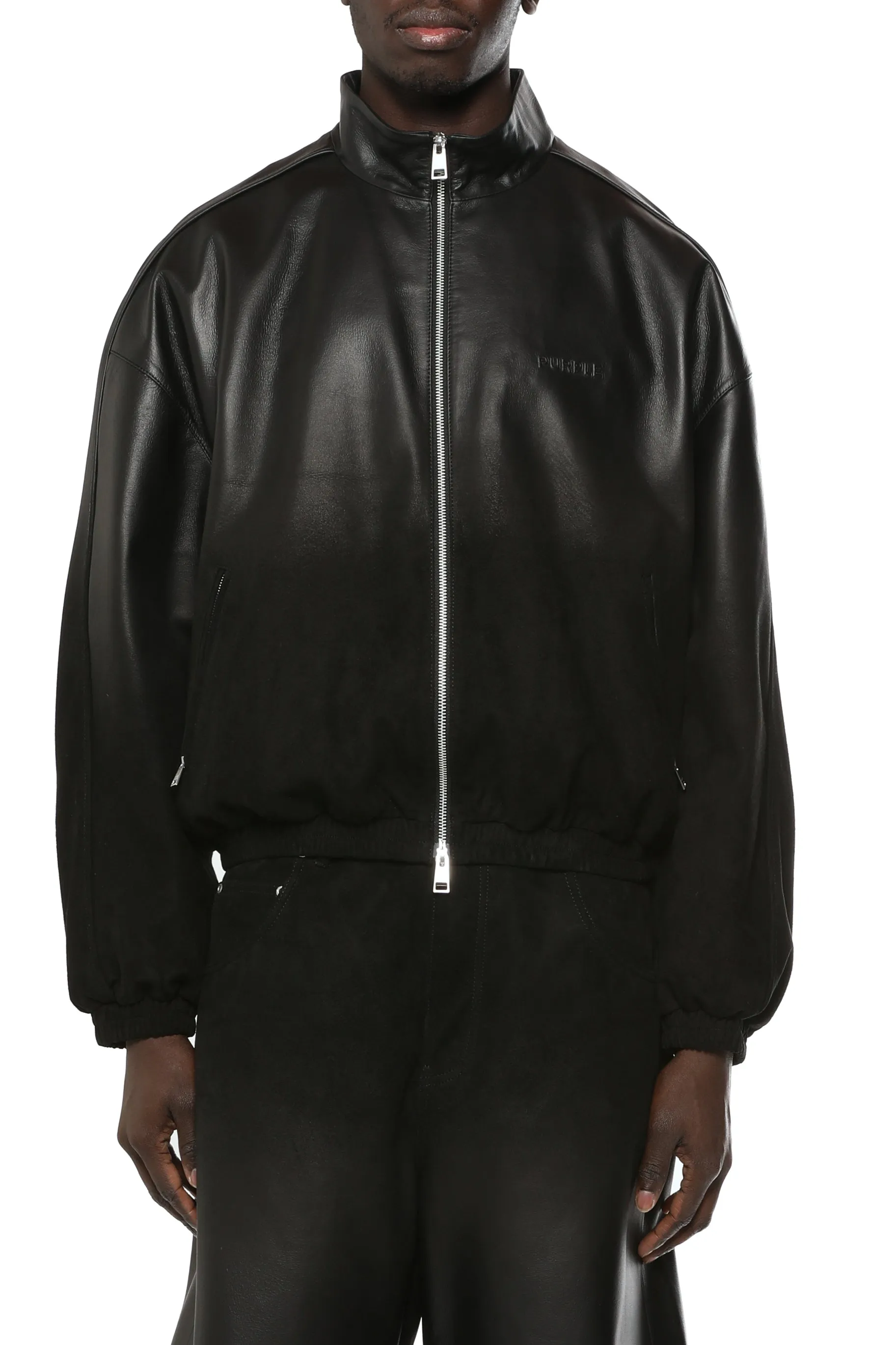Leather Track Jacket sold by PURPLE BRAND