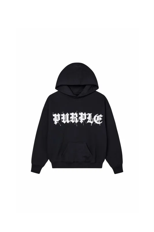 Gothic Wordmark Stitch Hoodie made by PURPLE BRAND