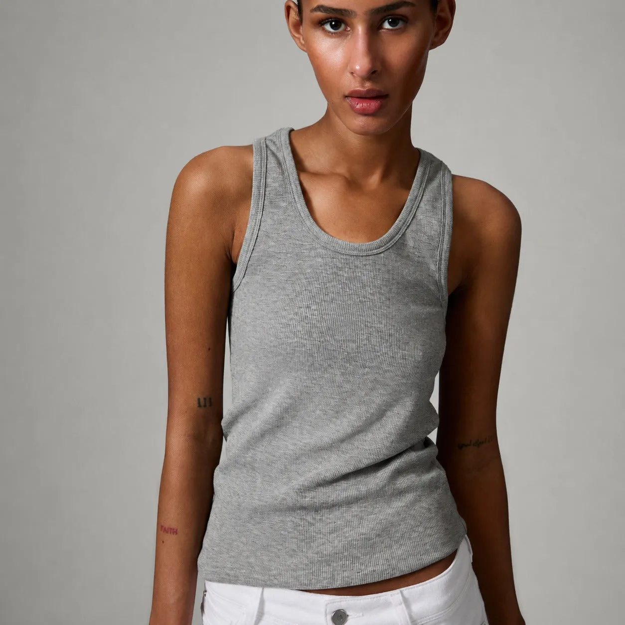 Camilo - Classic Rib - Top - Light Grey Melange sold by DAY Birger et Mikkelsen product image thumbnail 2