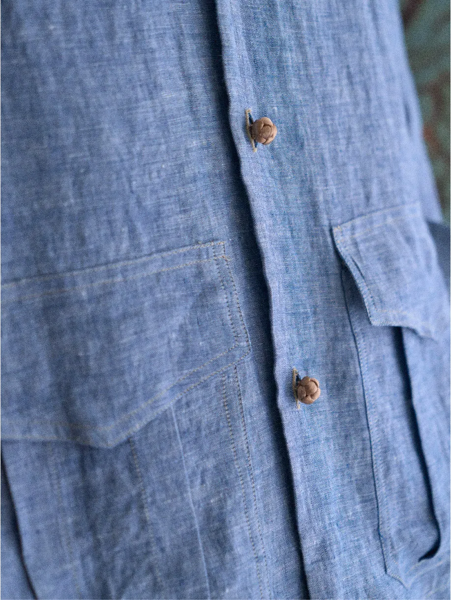 Pigiama Gio in Washed Blue Linen - Yali x Telerie Spadari sold by Yali Milano product image thumbnail 4