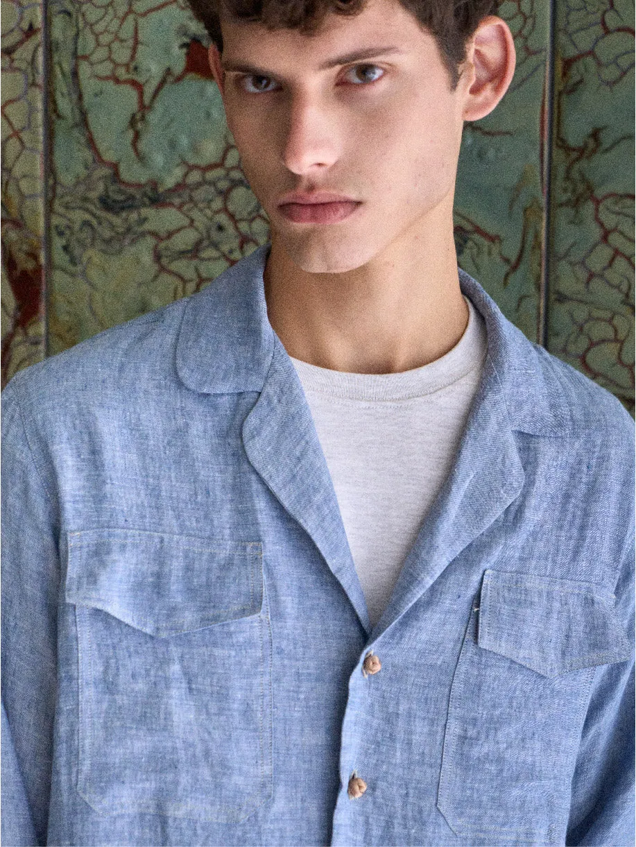 Pigiama Gio in Washed Blue Linen - Yali x Telerie Spadari sold by Yali Milano product image thumbnail 3