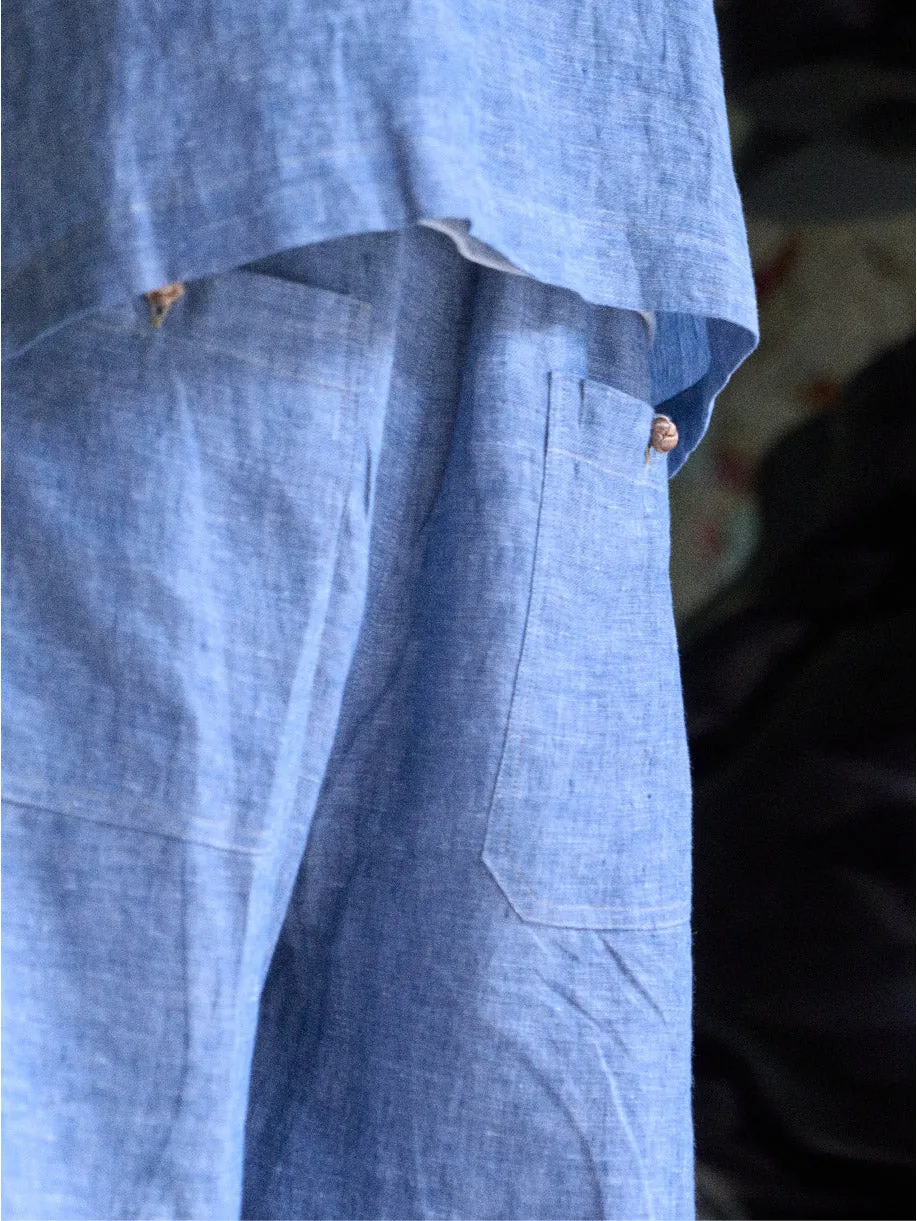 Pigiama Gio in Washed Blue Linen - Yali x Telerie Spadari sold by Yali Milano product image thumbnail 5