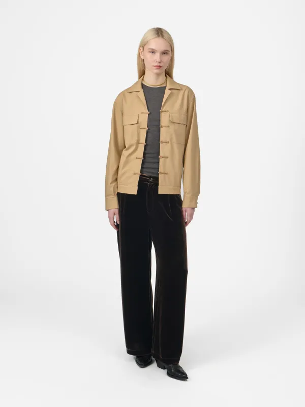 Weekend Jacket in Champagne Cotton Linen made by Yali Milano
