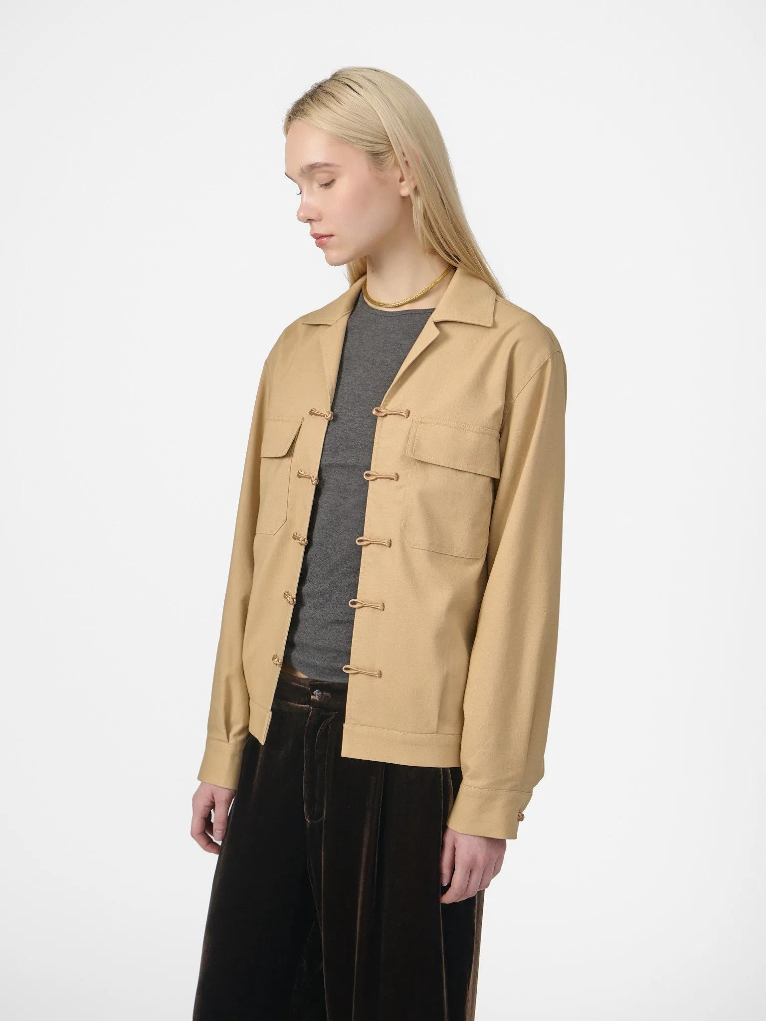 Weekend Jacket in Champagne Cotton Linen sold by Yali Milano product image thumbnail 3