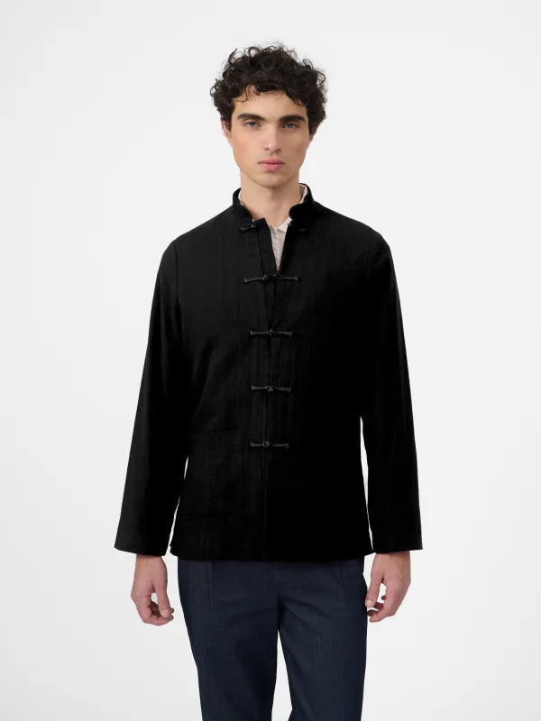 Maggio Blazer in Charcoal Linen made by Yali Milano