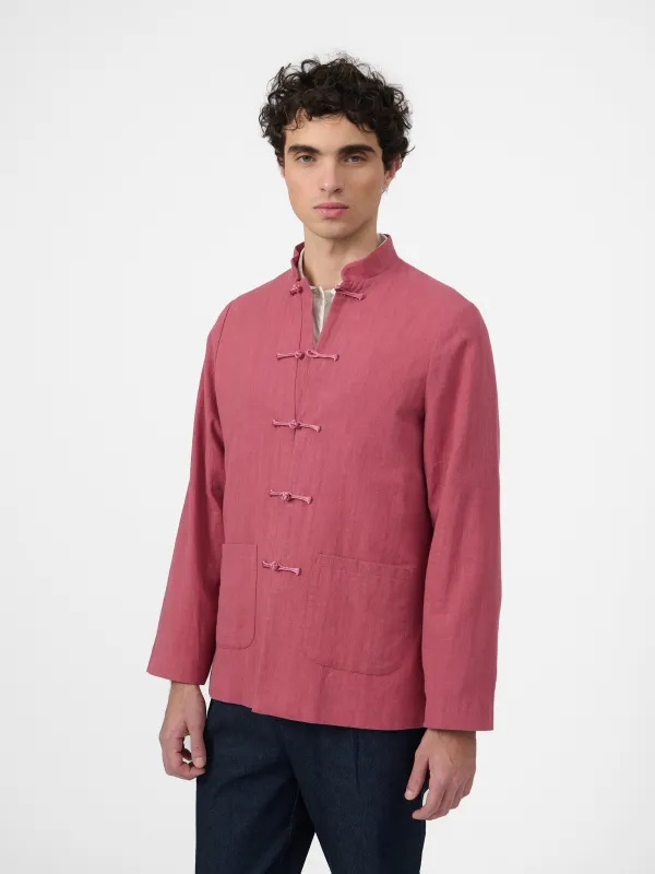 Maggio Blazer in Dusty Amaranth Linen made by Yali Milano