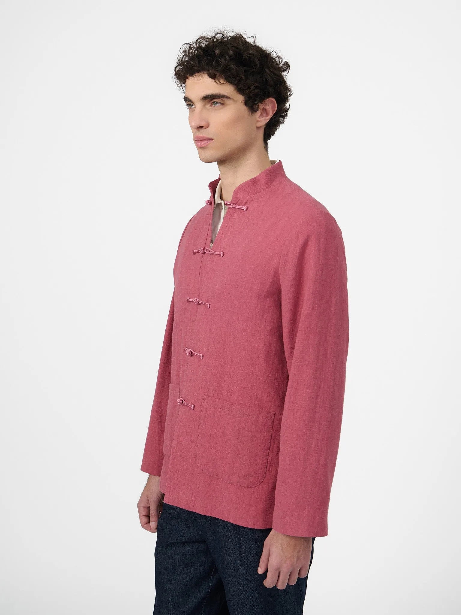 Maggio Blazer in Dusty Amaranth Linen sold by Yali Milano product image thumbnail 3