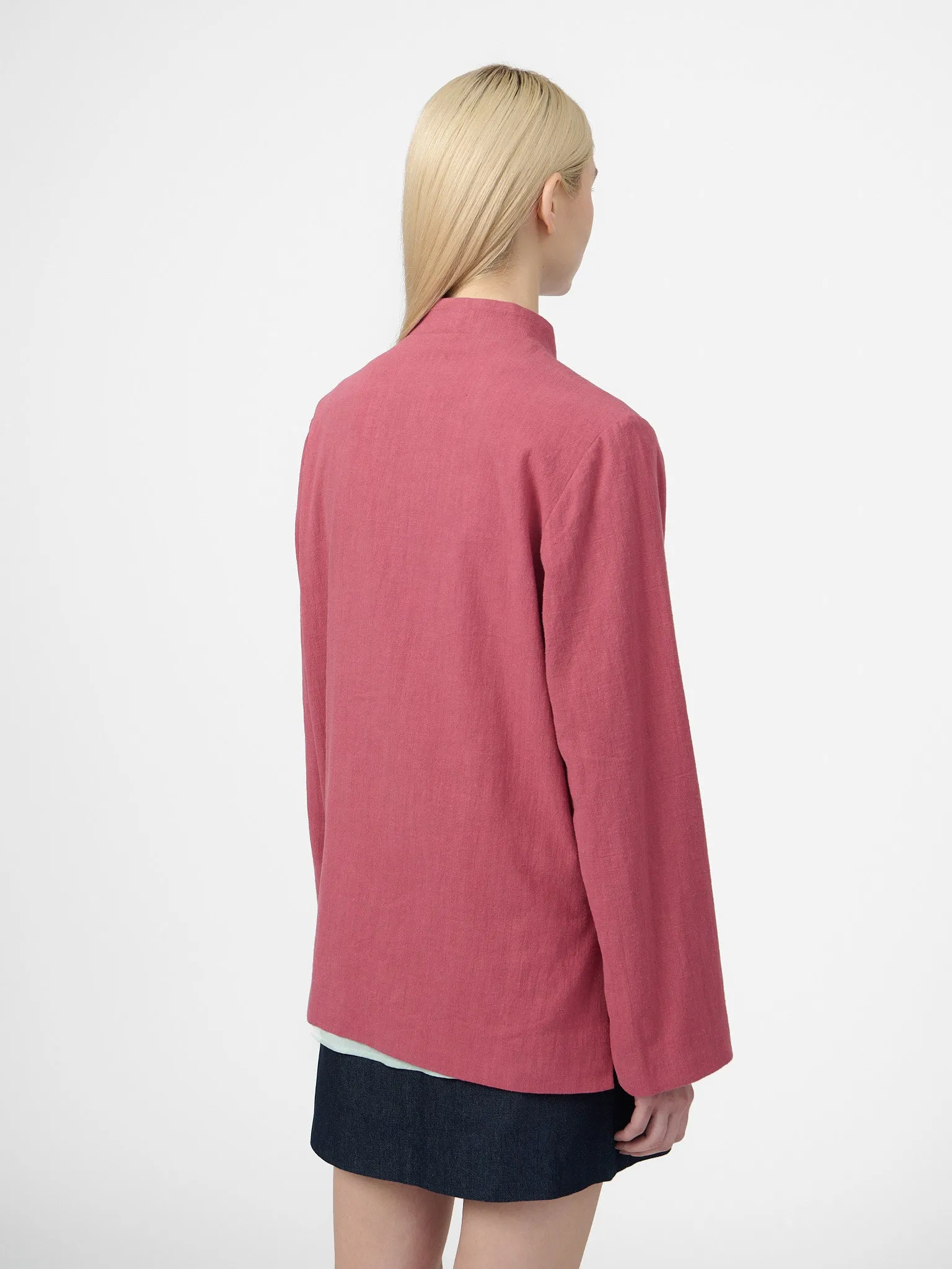 Maggio Blazer in Dusty Amaranth Linen sold by Yali Milano product image thumbnail 4