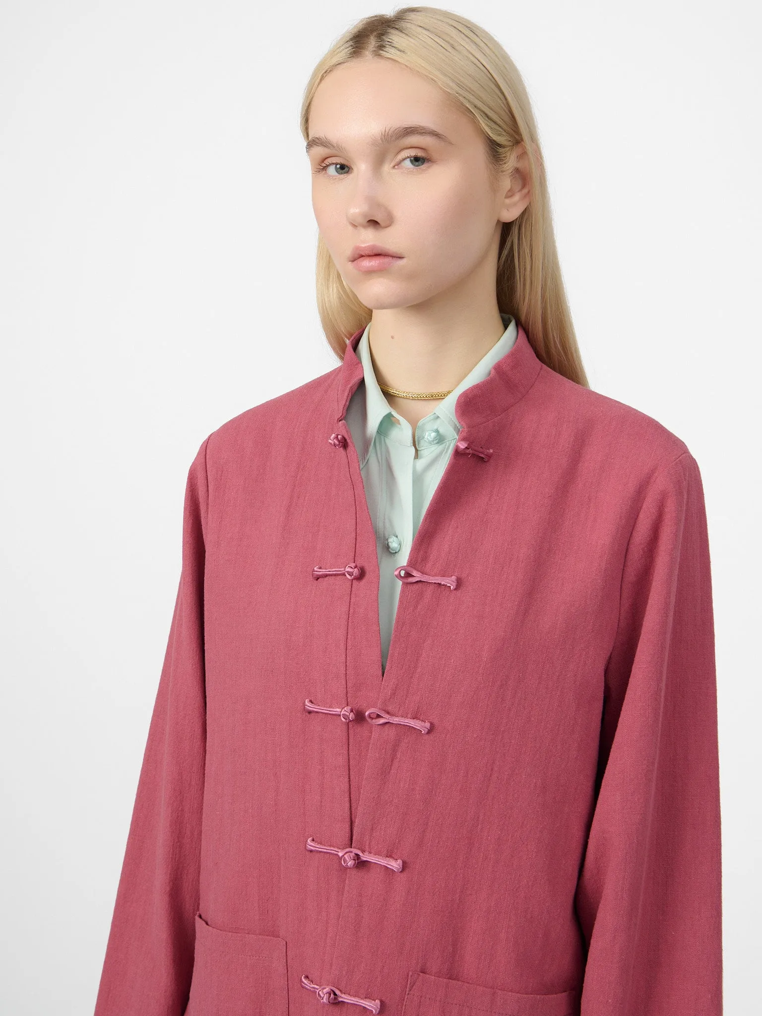 Maggio Blazer in Dusty Amaranth Linen sold by Yali Milano product image thumbnail 2