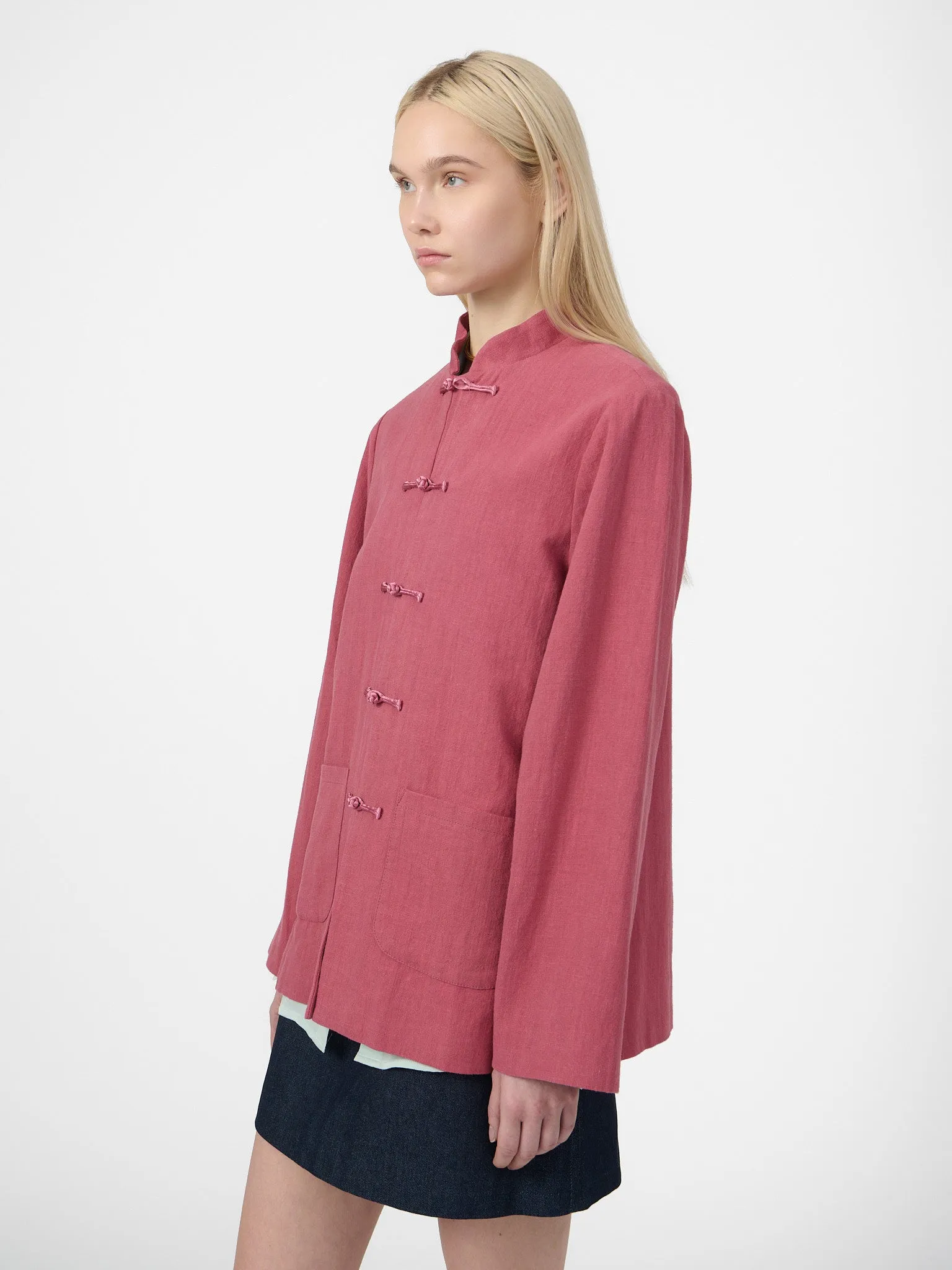 Maggio Blazer in Dusty Amaranth Linen sold by Yali Milano product image thumbnail 3