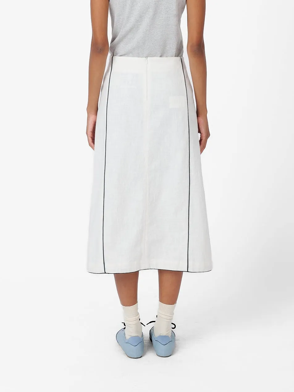Lola Skirt in White Linen sold by Yali Milano product image thumbnail 4
