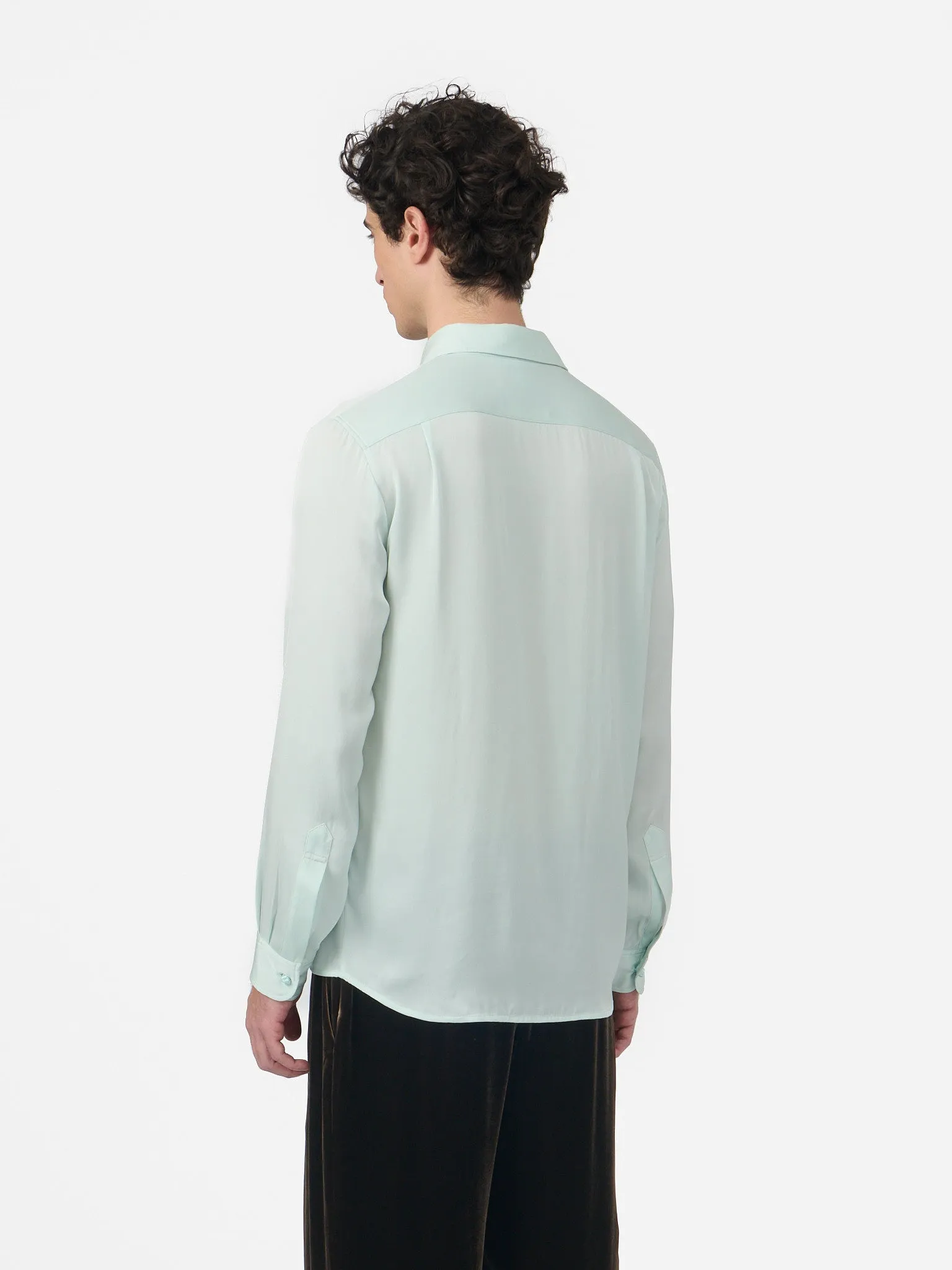 Ziggy Shirt in Sea Dust Silk sold by Yali Milano product image thumbnail 2