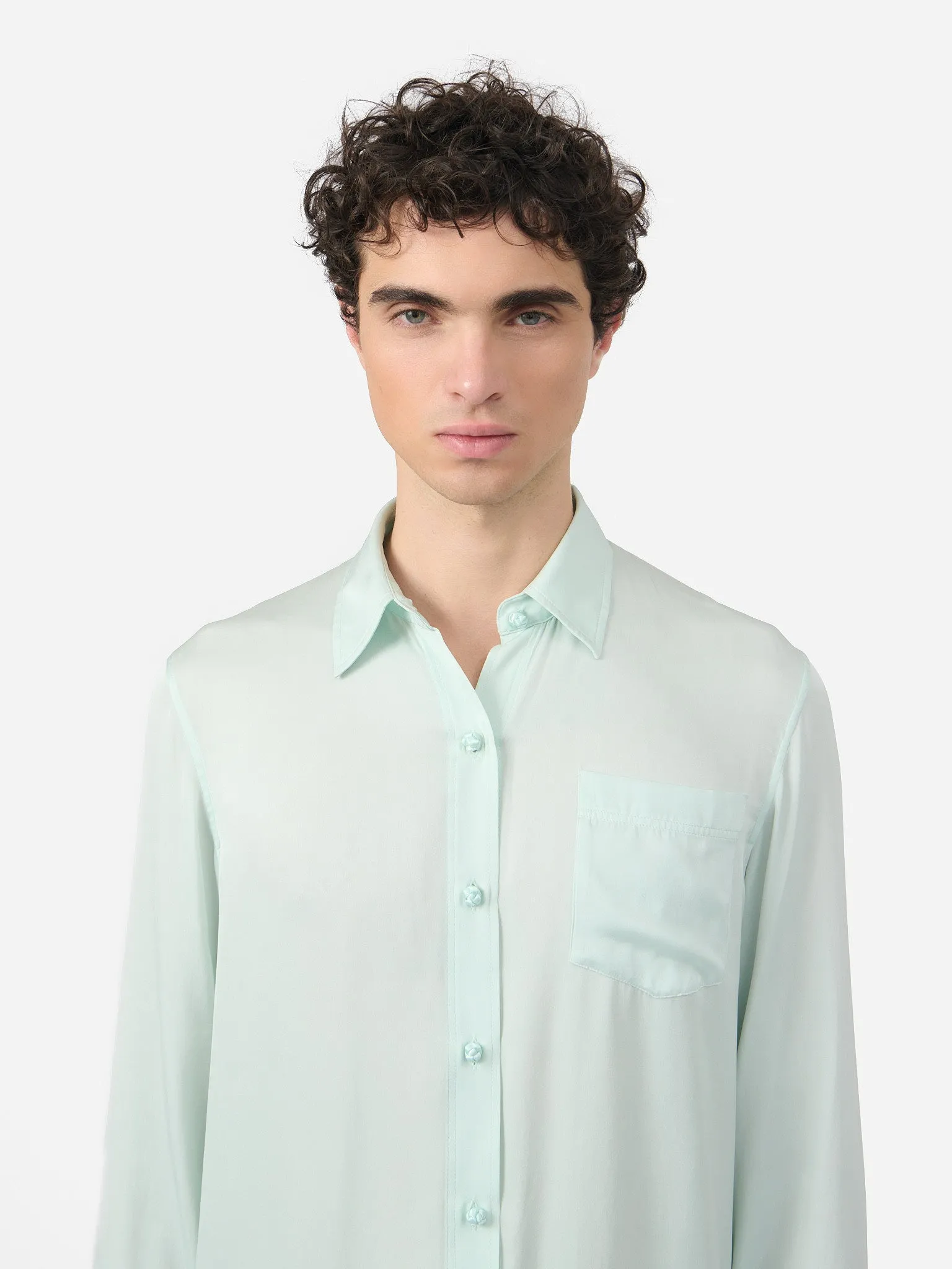Ziggy Shirt in Sea Dust Silk sold by Yali Milano product image thumbnail 5