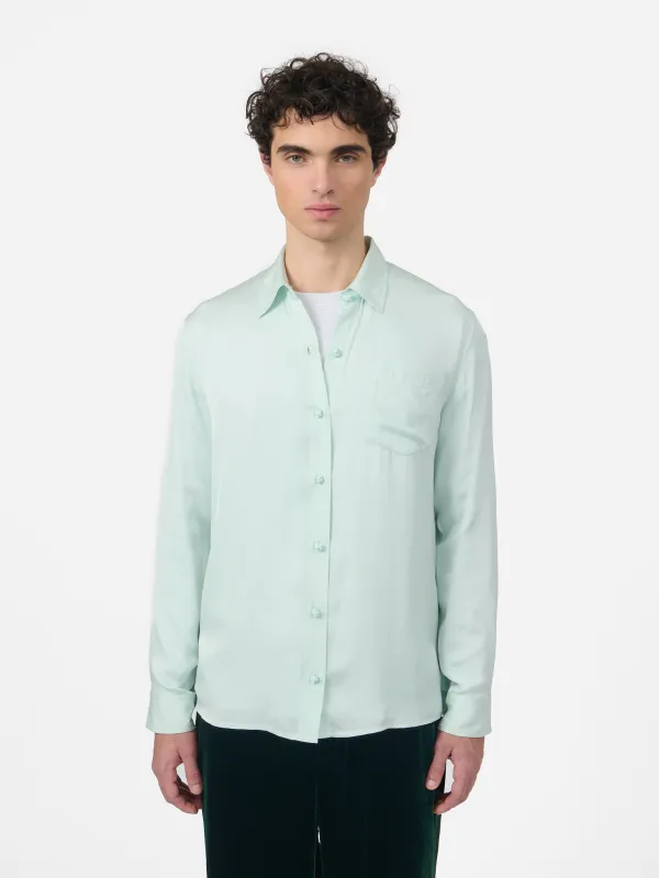 Ziggy Shirt in Sea Dust Silk made by Yali Milano