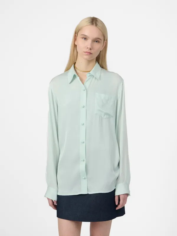 Ziggy Shirt in Sea Dust Silk made by Yali Milano