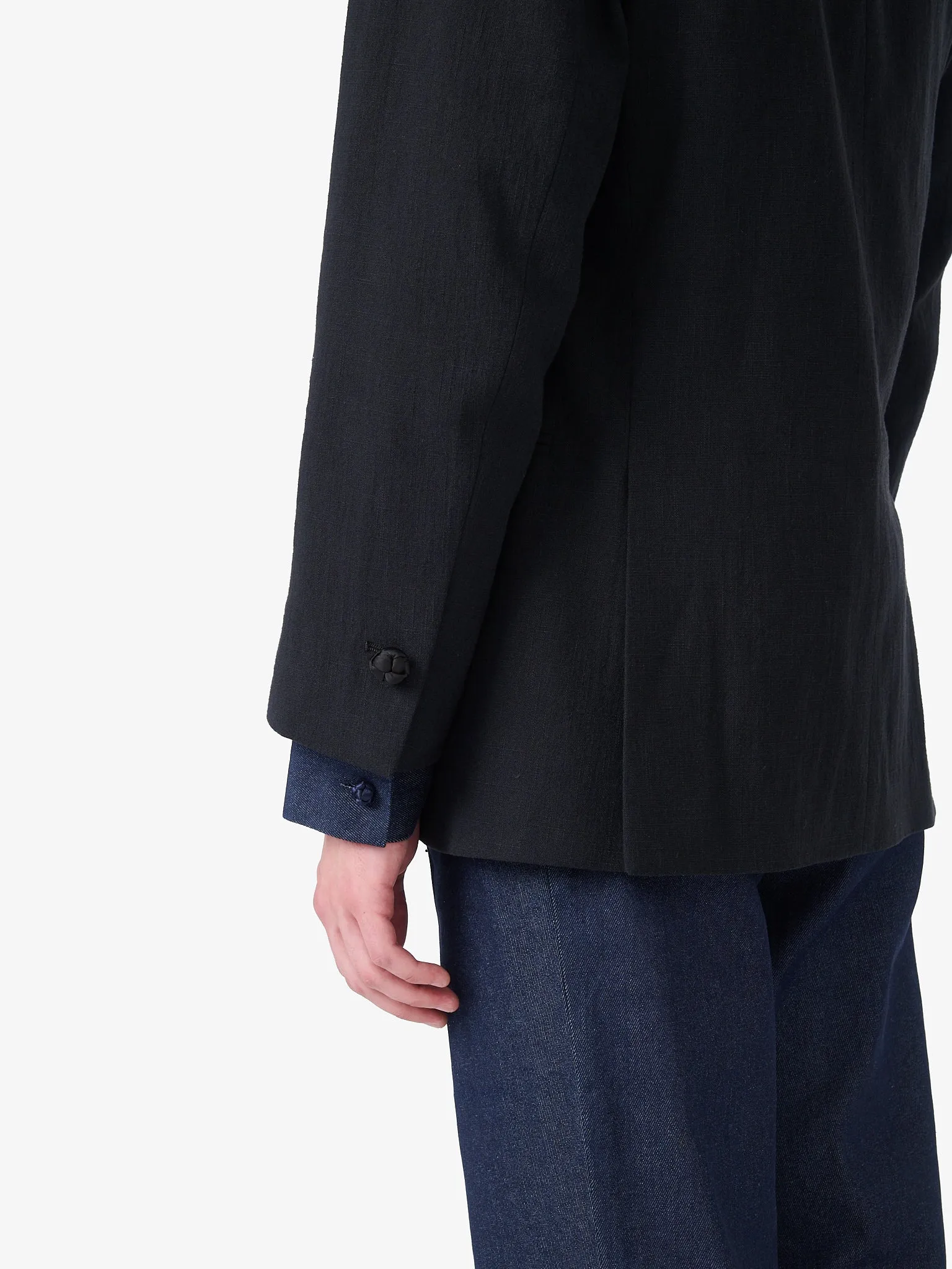 Airport Blazer in Charcoal Black Linen sold by Yali Milano product image thumbnail 4