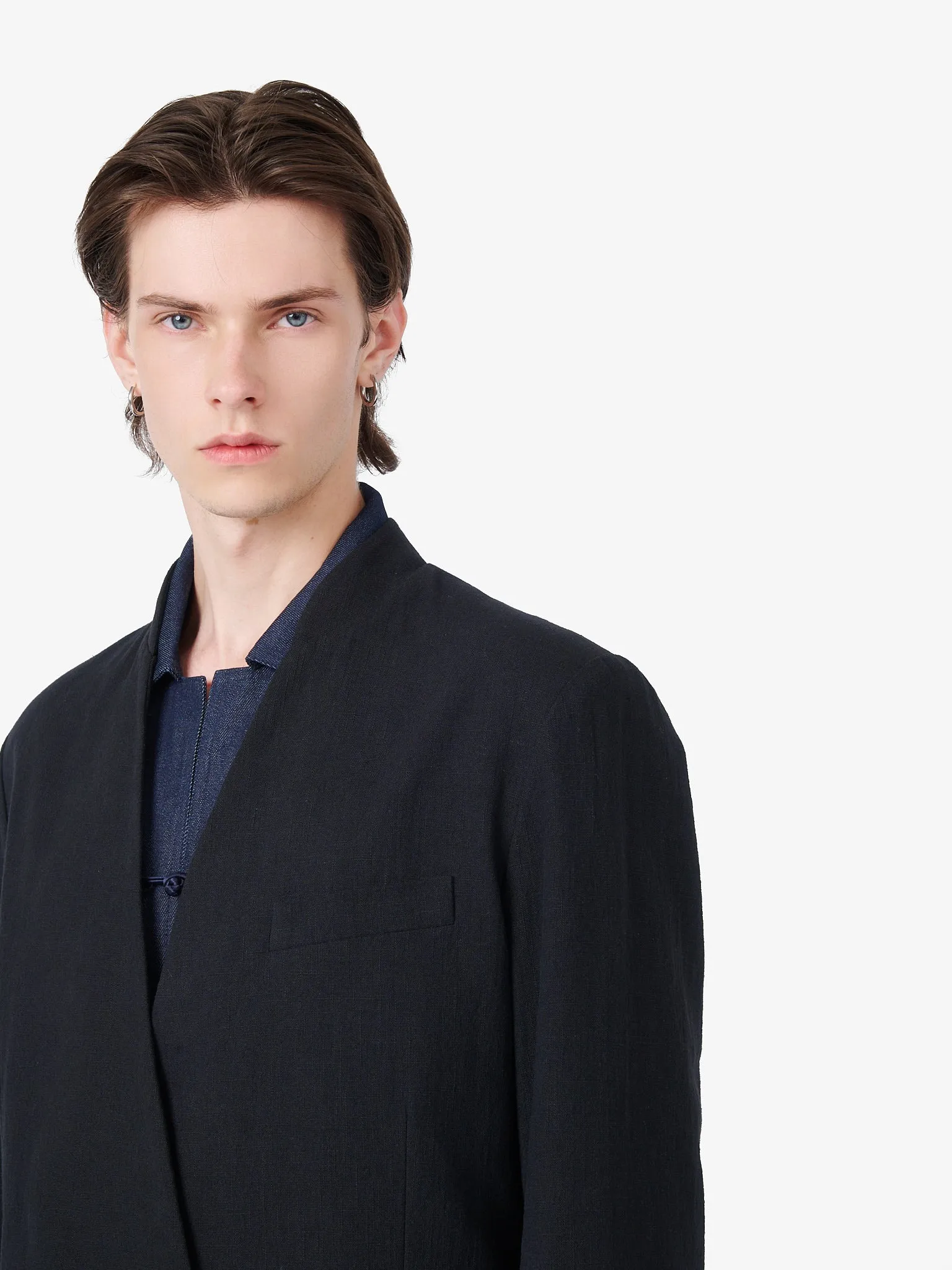 Airport Blazer in Charcoal Black Linen sold by Yali Milano product image thumbnail 5