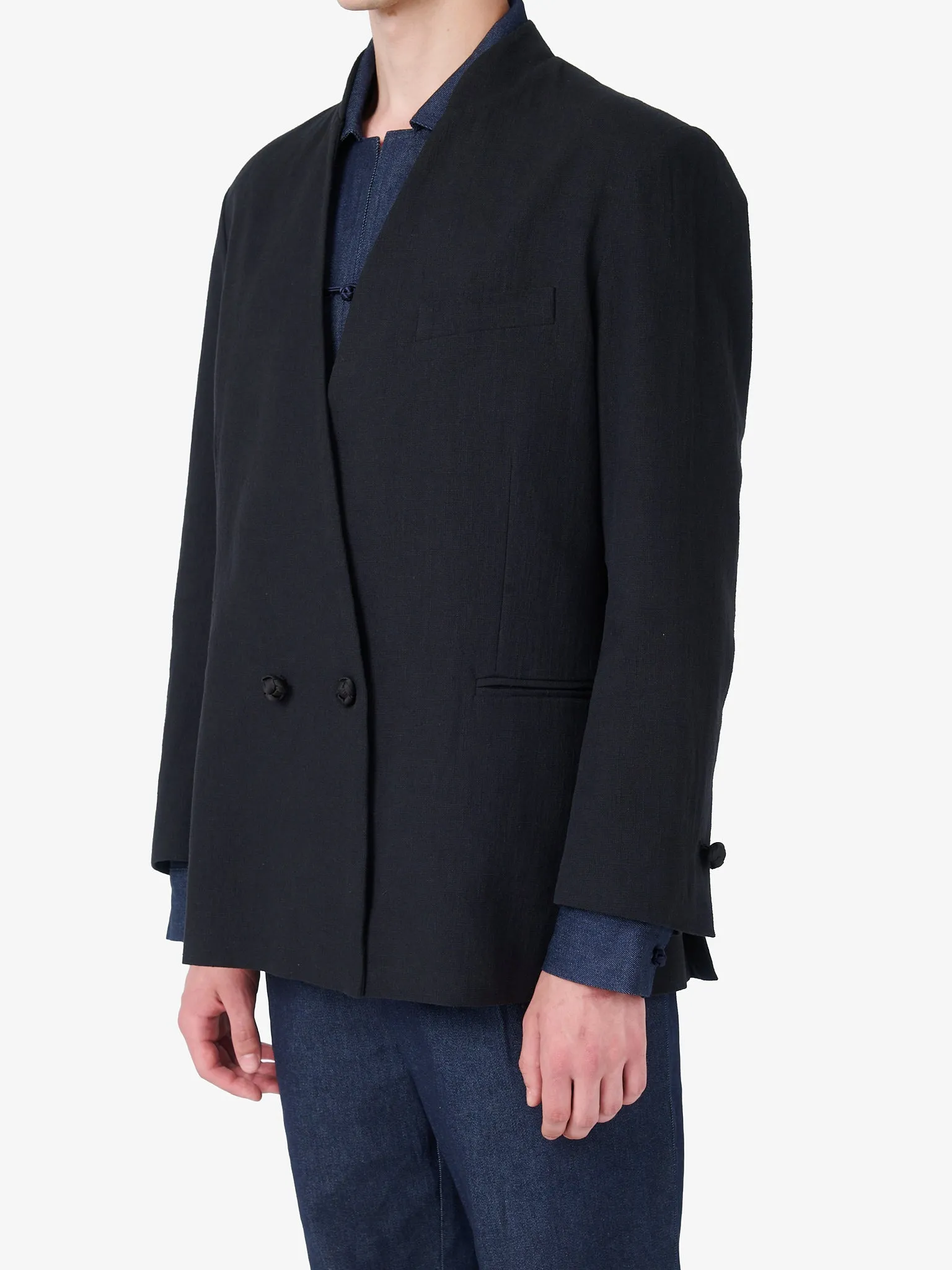 Airport Blazer in Charcoal Black Linen sold by Yali Milano product image thumbnail 3