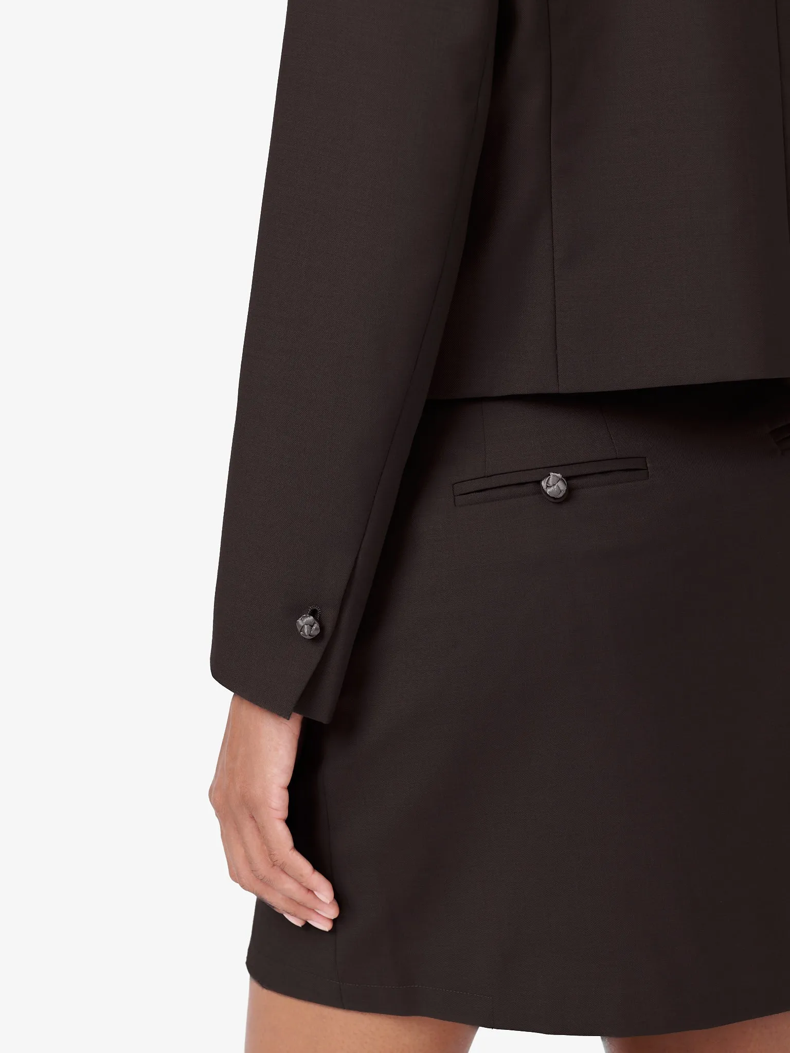Crop Jacket in Petrol Wool Twill sold by Yali Milano product image thumbnail 3