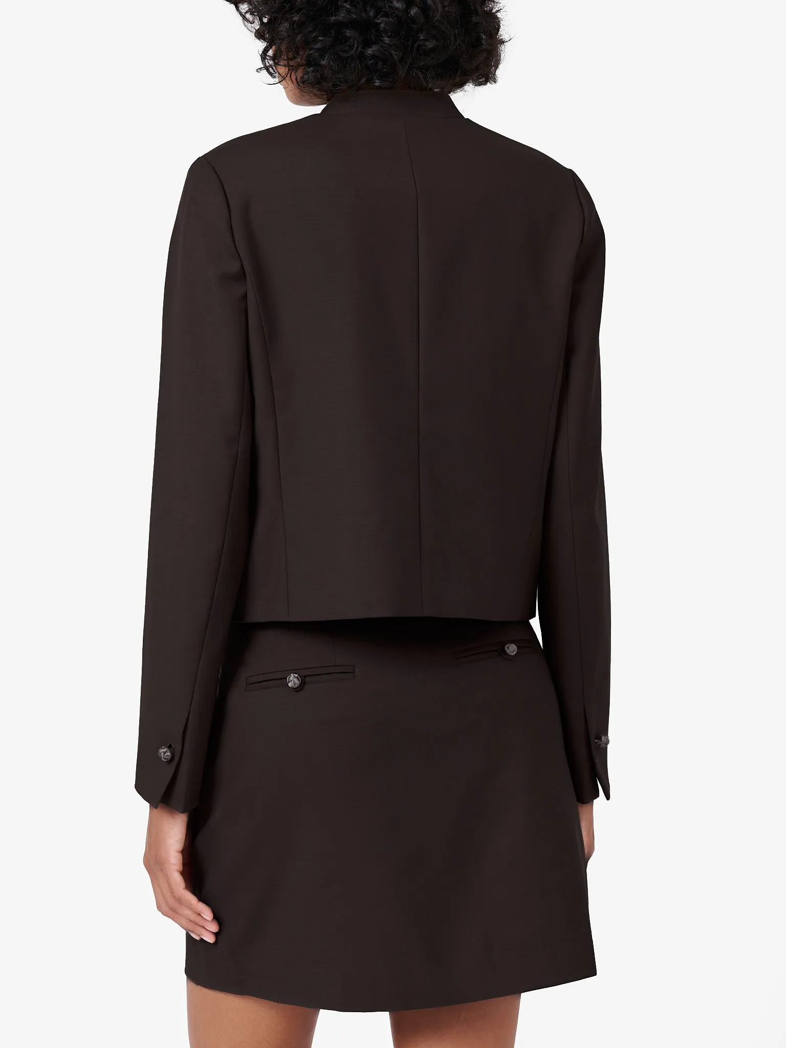 Crop Jacket in Petrol Wool Twill sold by Yali Milano product image thumbnail 2
