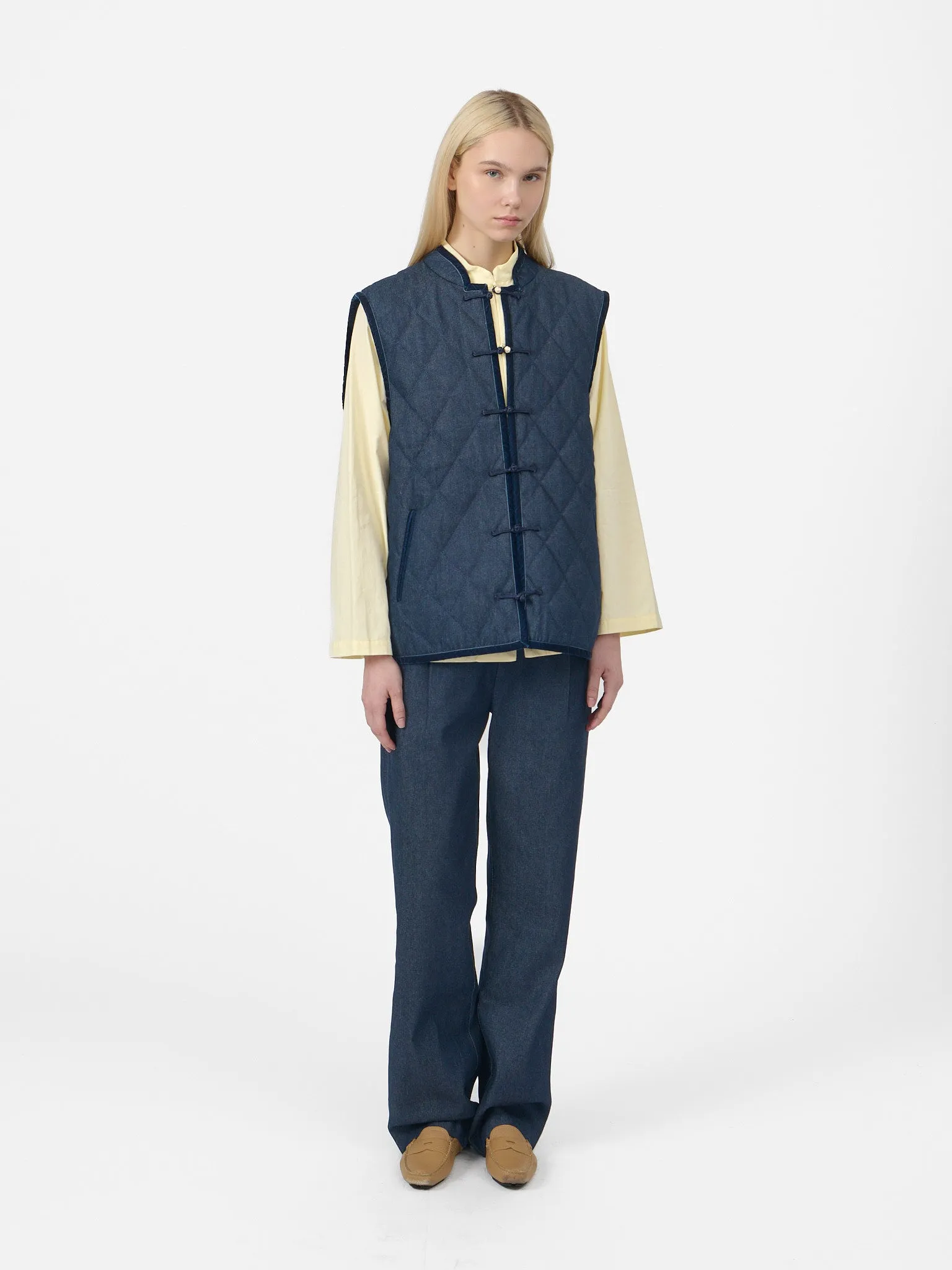 Charlie Vest in Raw Denim sold by Yali Milano product image thumbnail 5