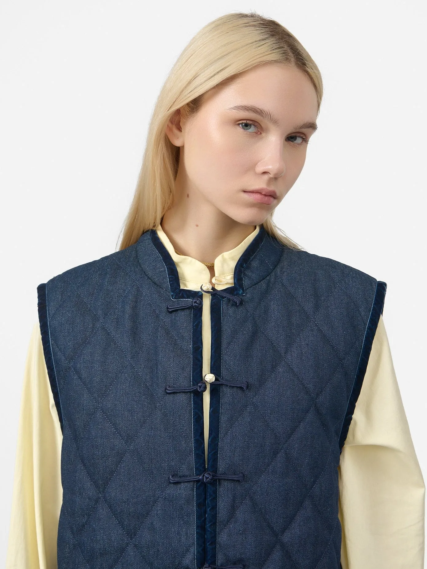 Charlie Vest in Raw Denim sold by Yali Milano product image thumbnail 2