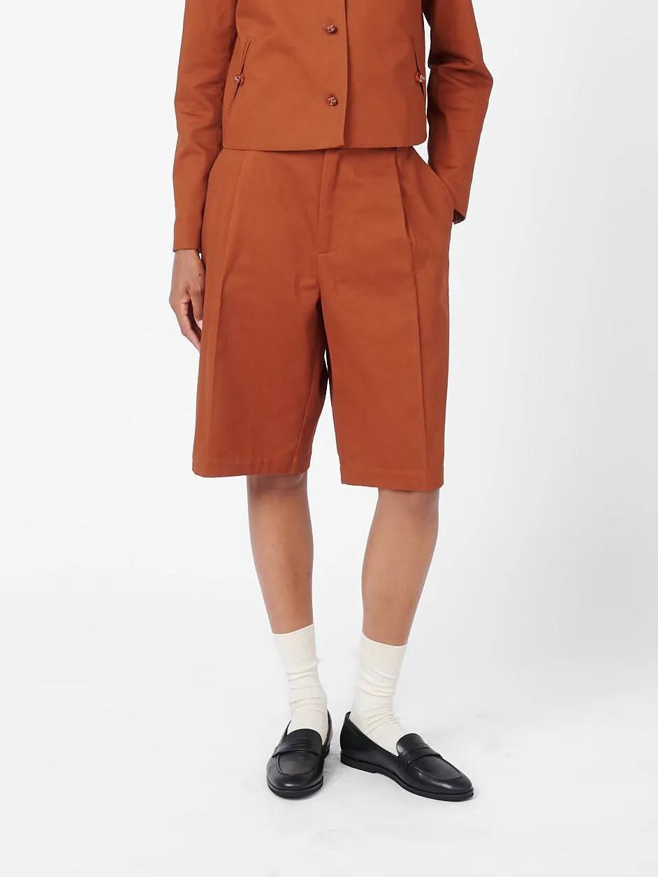 Jane Bermuda in Brick Cotton Twill sold by Yali Milano product image thumbnail 2