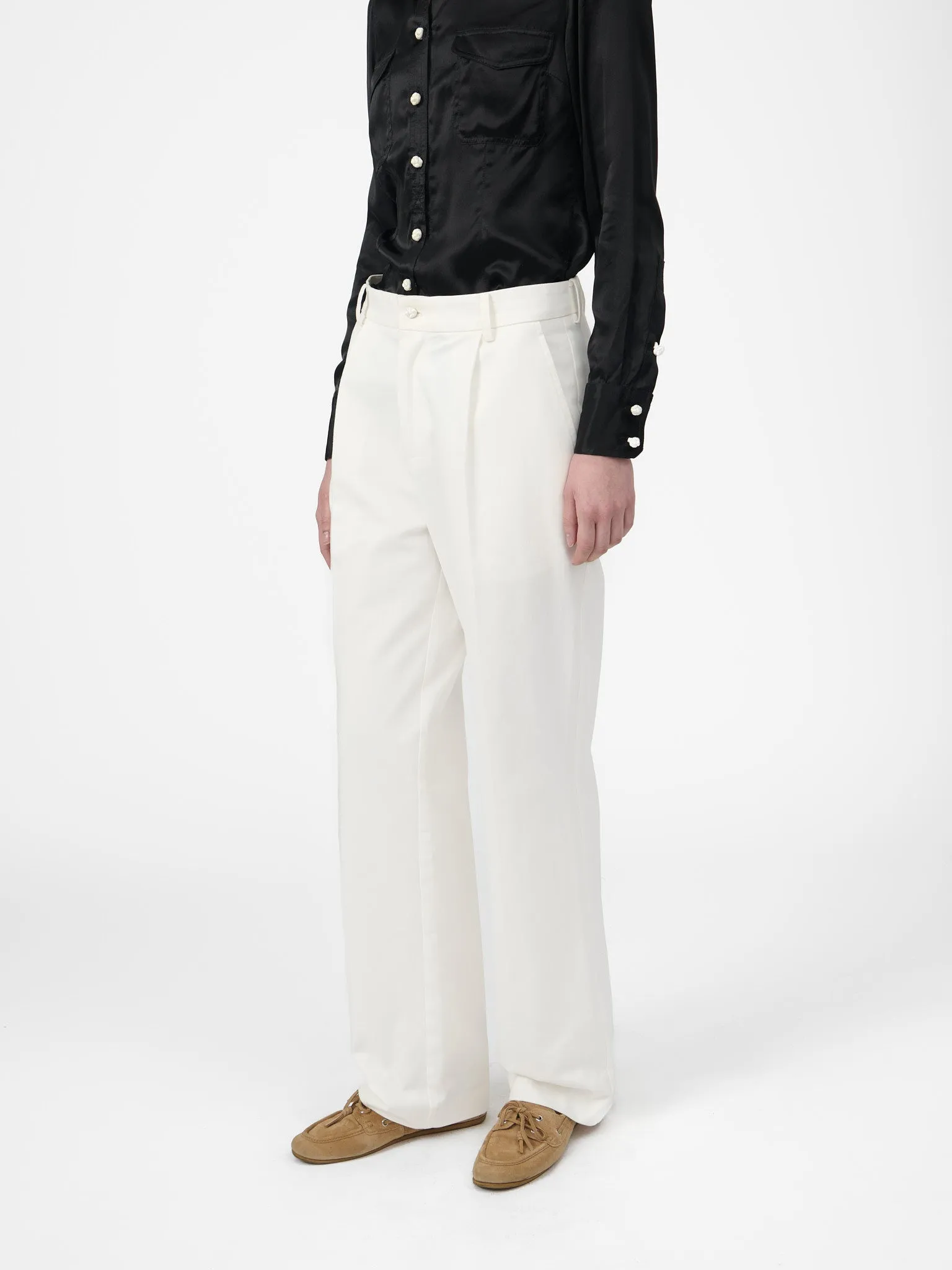 Suit Pants in White Cotton Twill sold by Yali Milano product image thumbnail 4