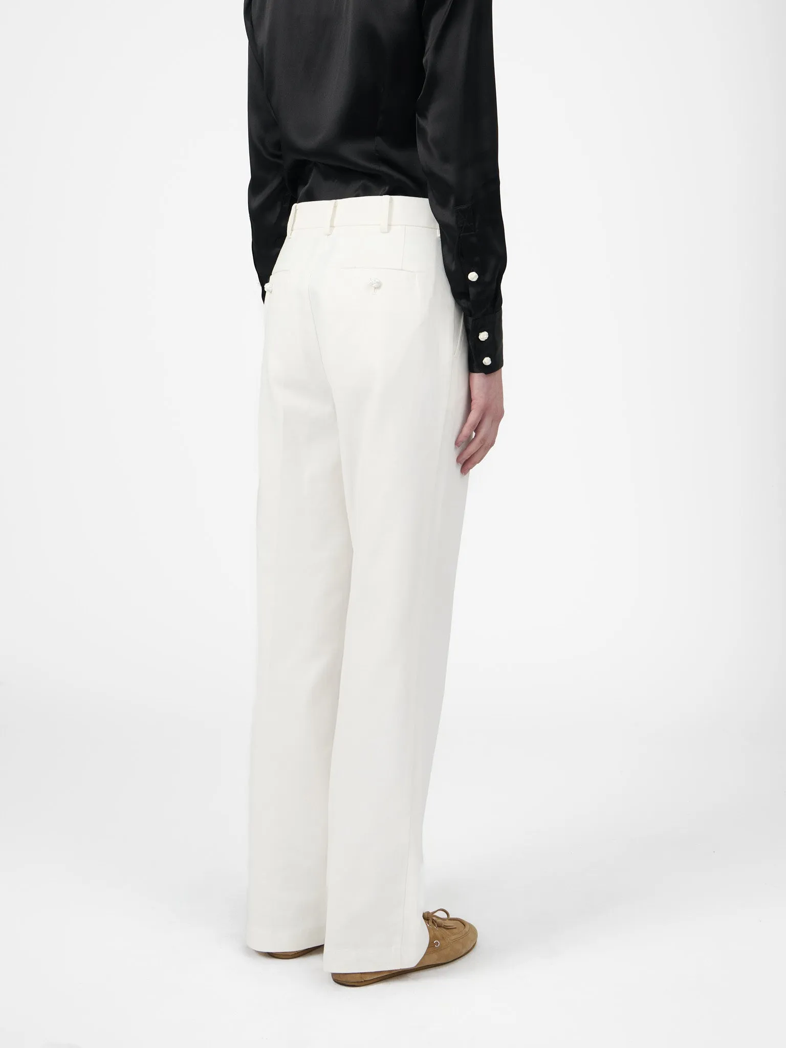 Suit Pants in White Cotton Twill sold by Yali Milano product image thumbnail 5