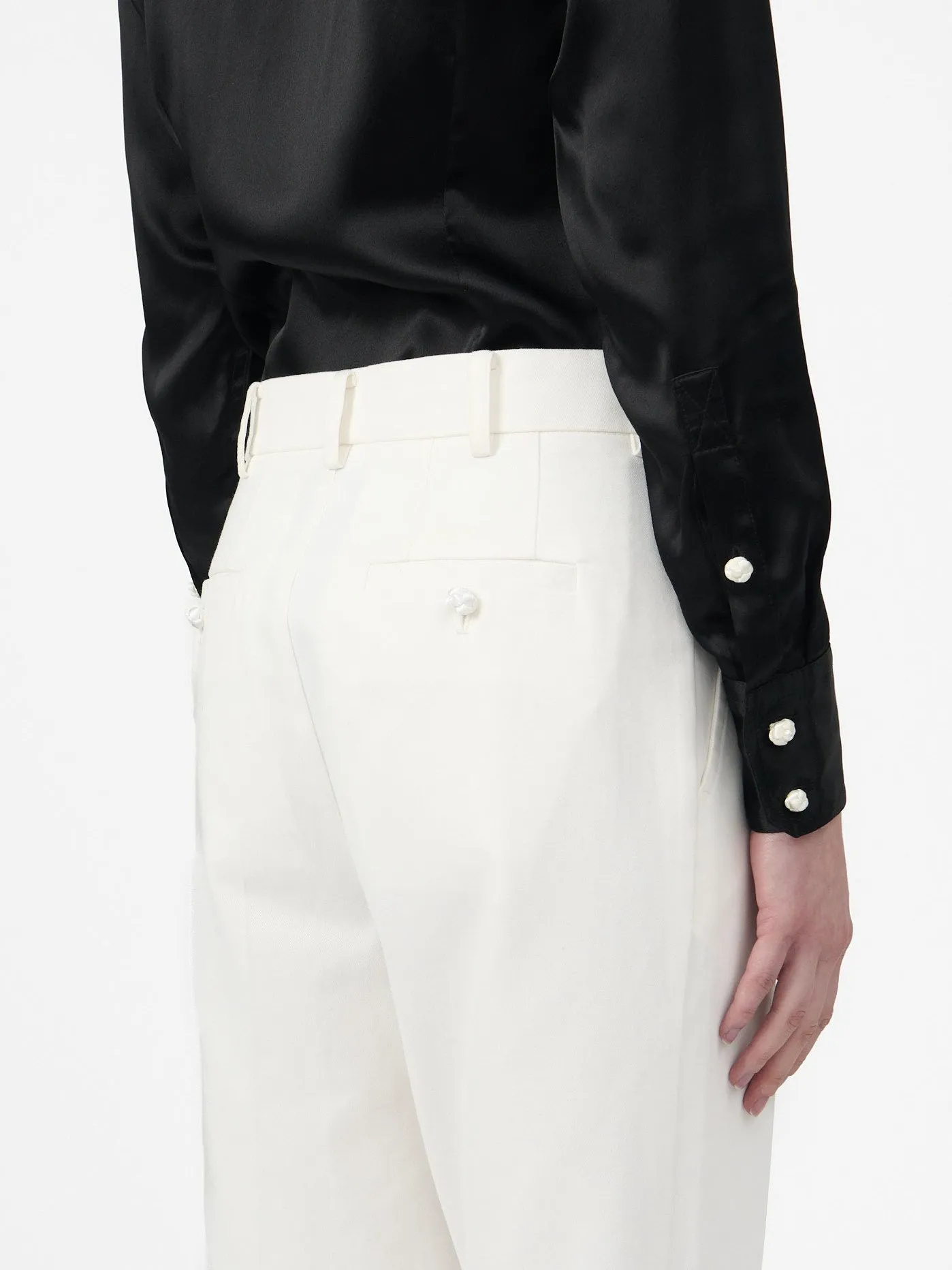 Suit Pants in White Cotton Twill sold by Yali Milano product image thumbnail 3