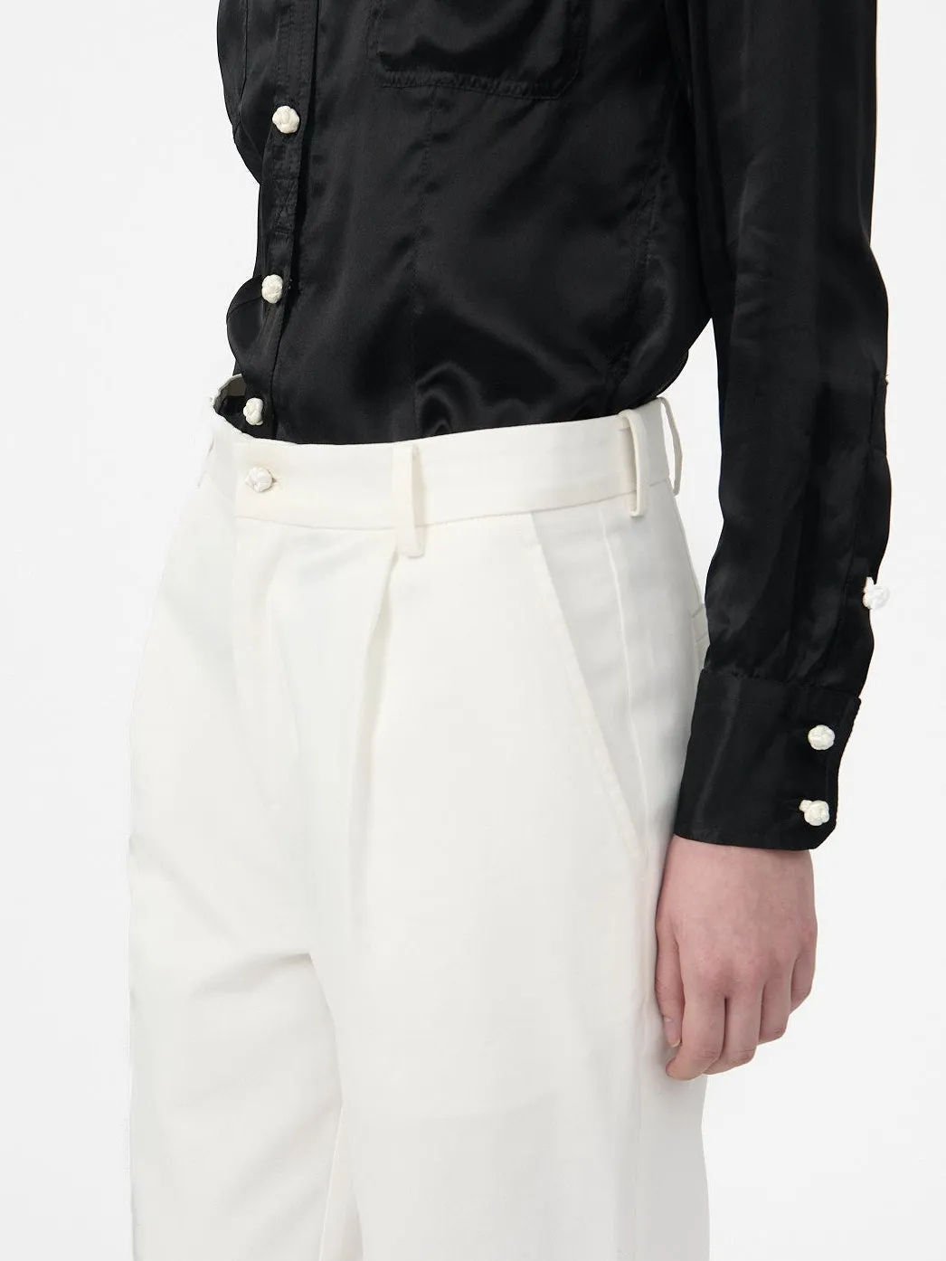 Suit Pants in White Cotton Twill sold by Yali Milano product image thumbnail 2