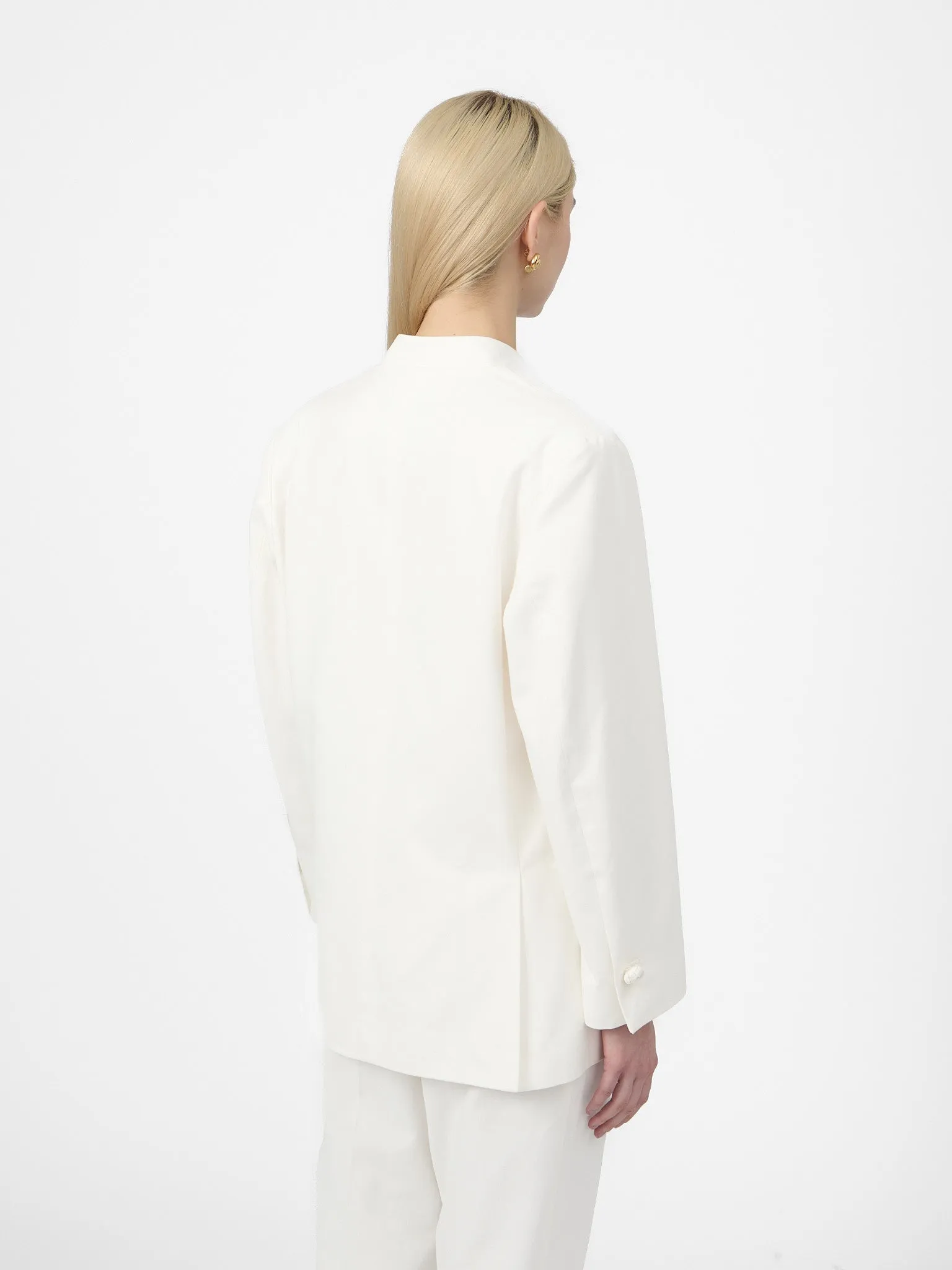 Airport Blazer in White Cotton Twill sold by Yali Milano product image thumbnail 4