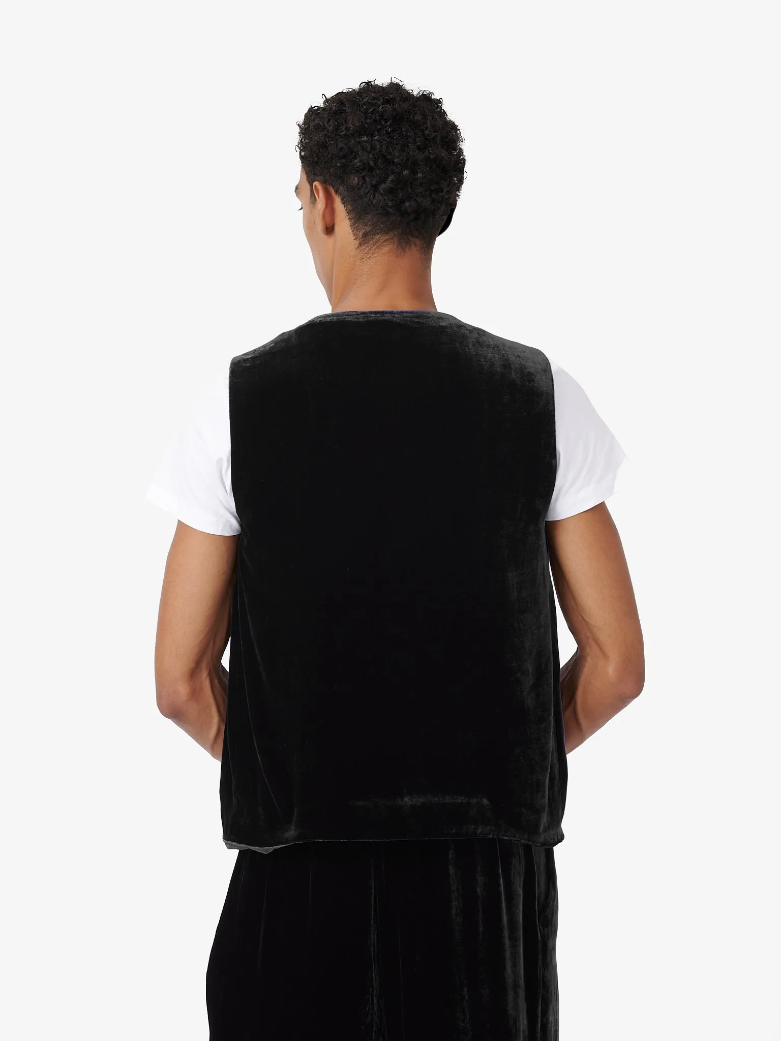Fumoar Short Vest in Black Velvet sold by Yali Milano product image thumbnail 3