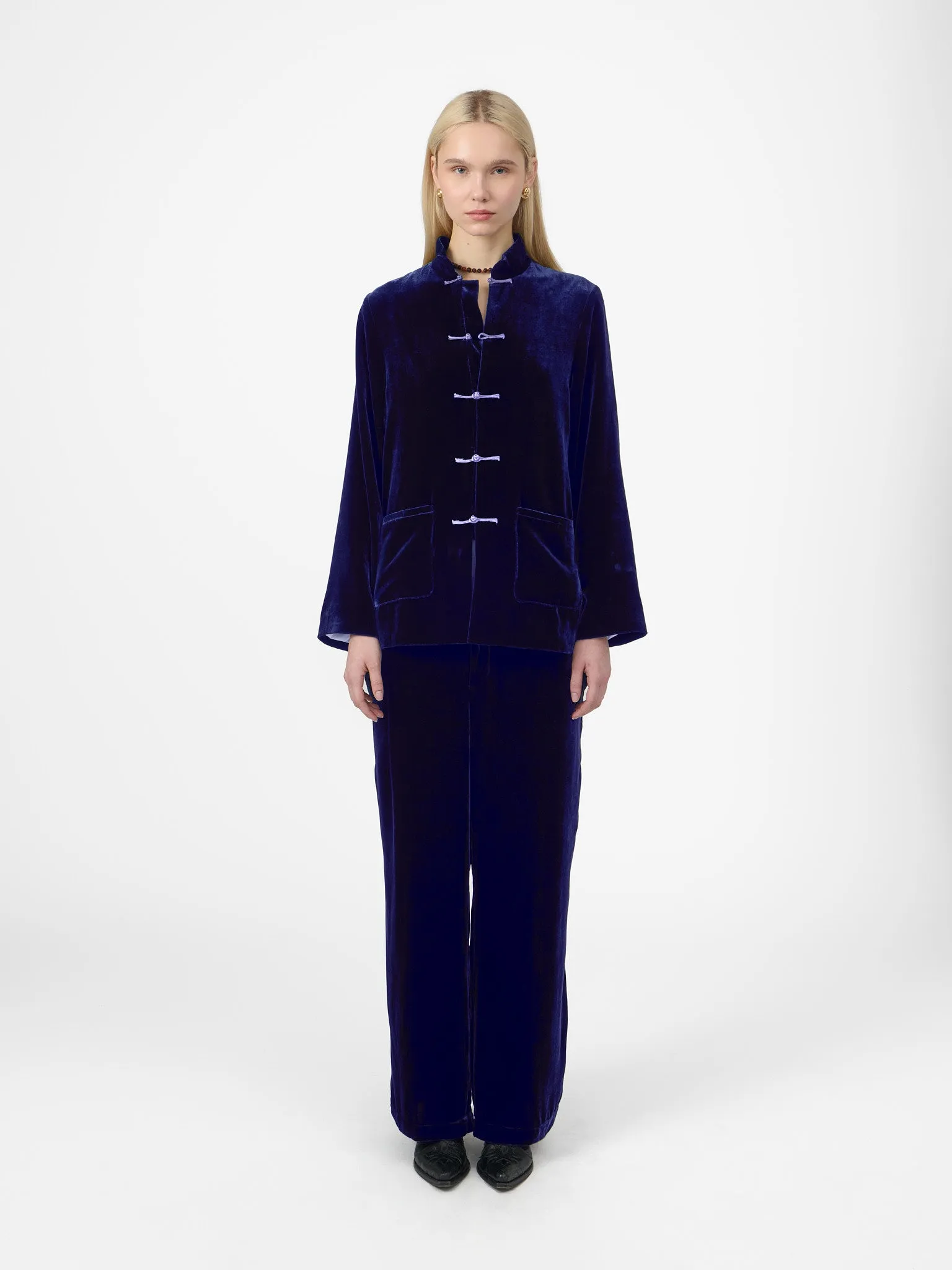 Maggio Blazer in Blue Velvet sold by Yali Milano product image thumbnail 4