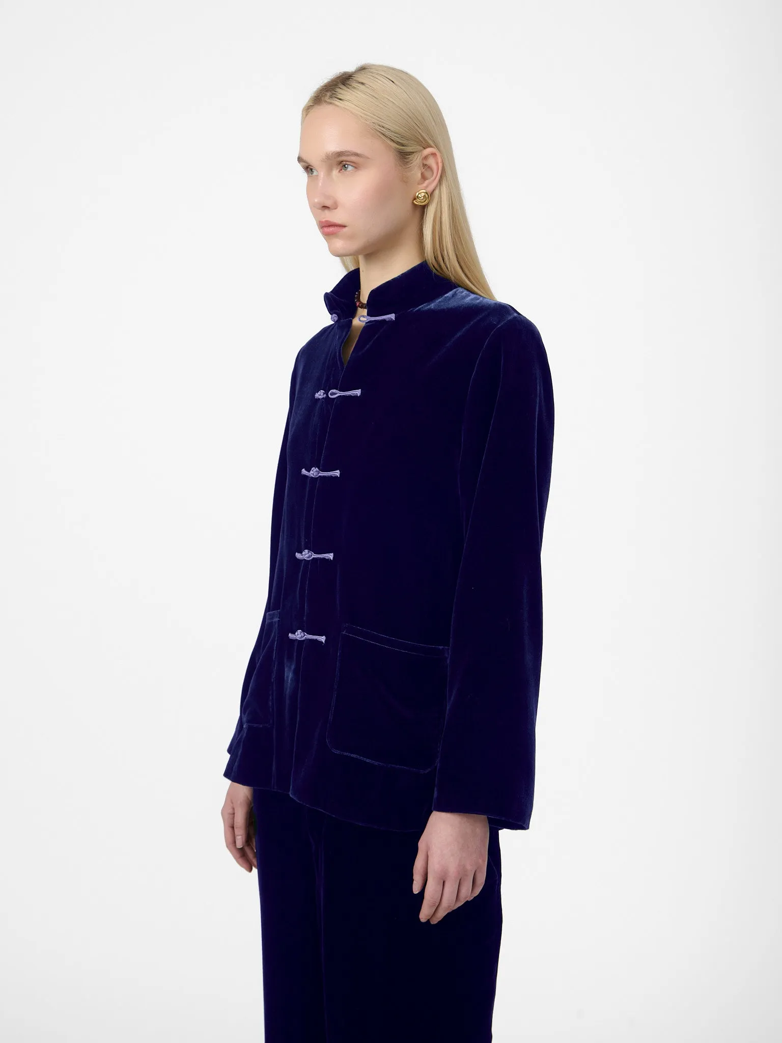 Maggio Blazer in Blue Velvet sold by Yali Milano product image thumbnail 2