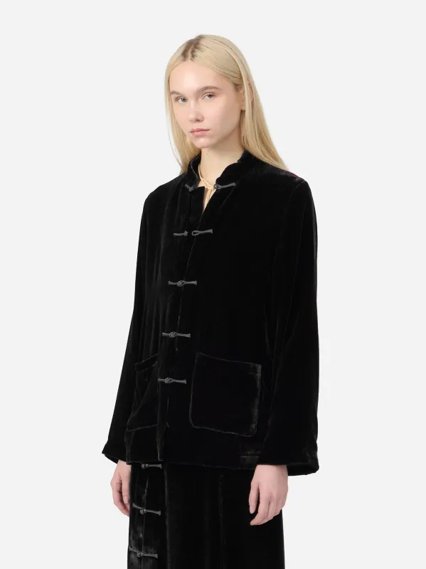 Maggio Blazer in Black Velvet made by Yali Milano