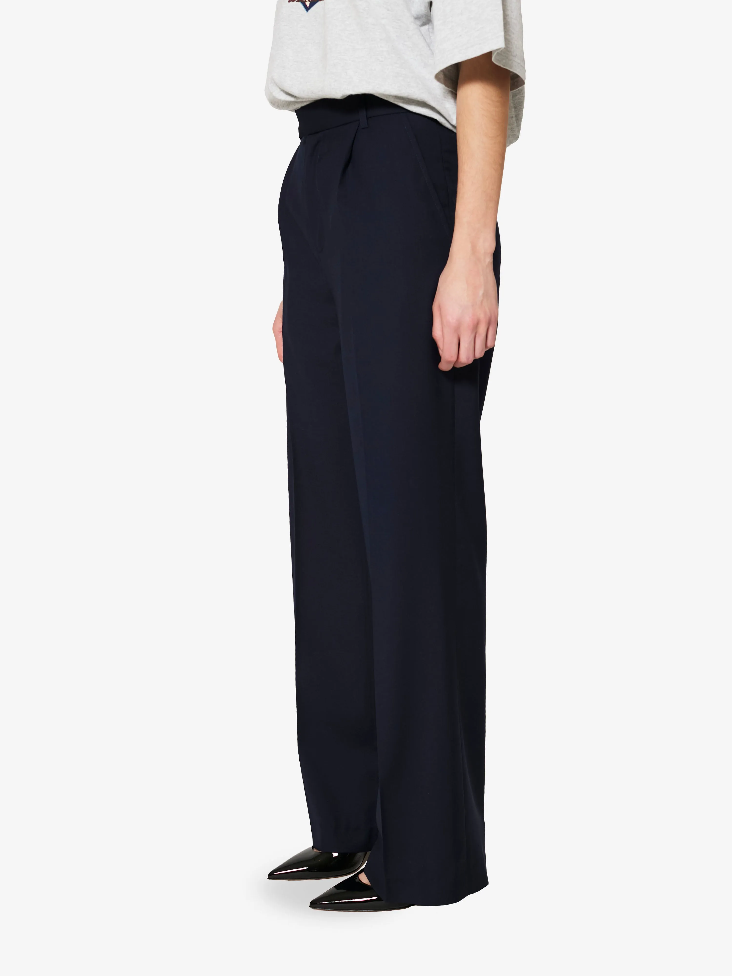Bondie Pants in Blue Goldstone Wool sold by Yali Milano product image thumbnail 3