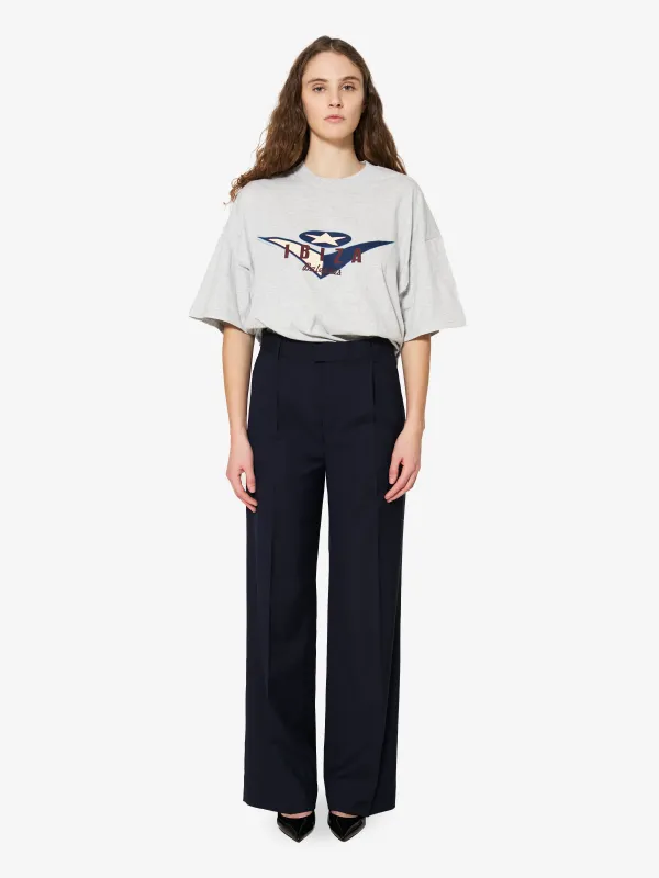 Bondie Pants in Blue Goldstone Wool made by Yali Milano