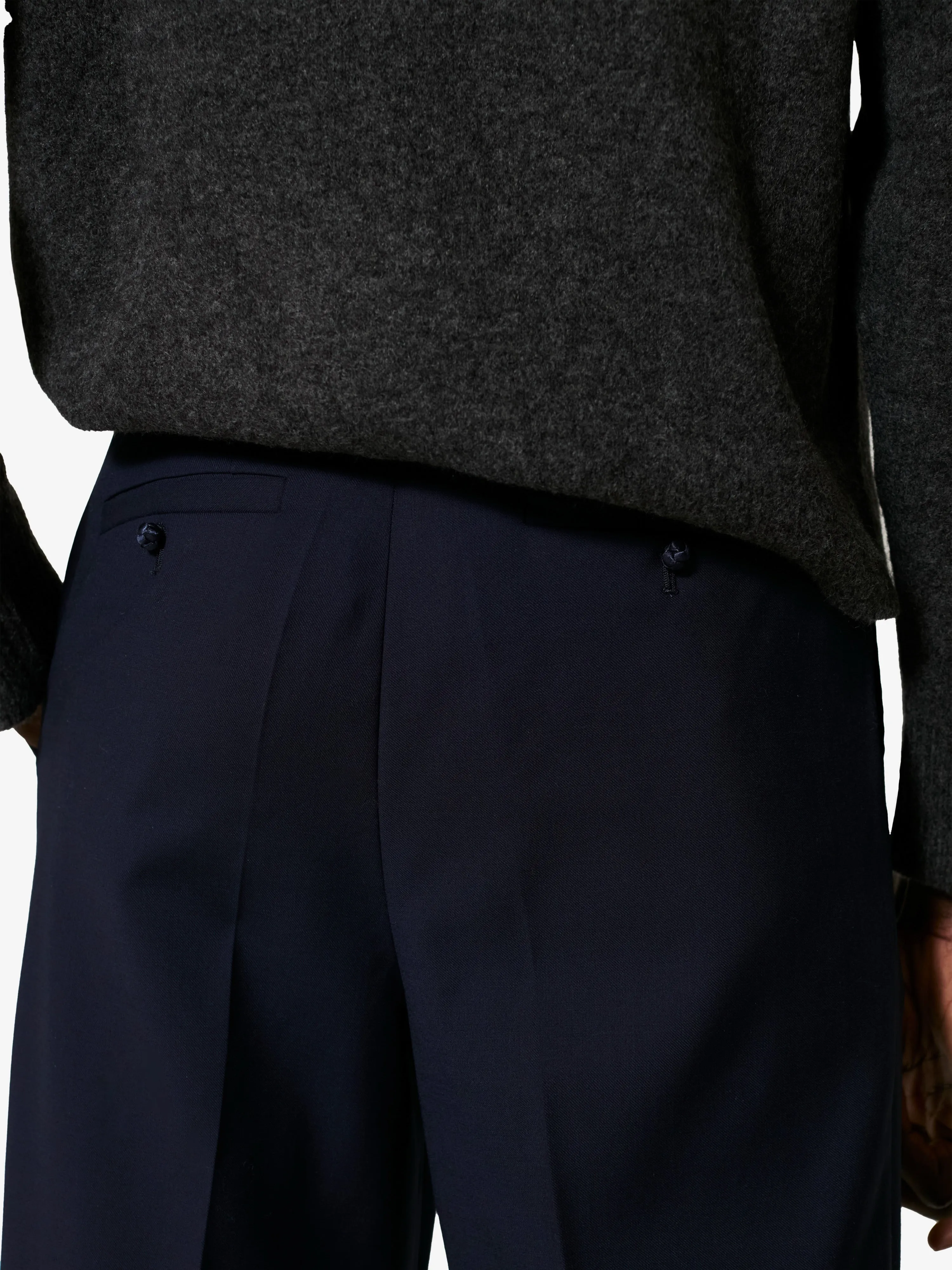 Bondie Pants in Blue Goldstone Wool sold by Yali Milano product image thumbnail 3