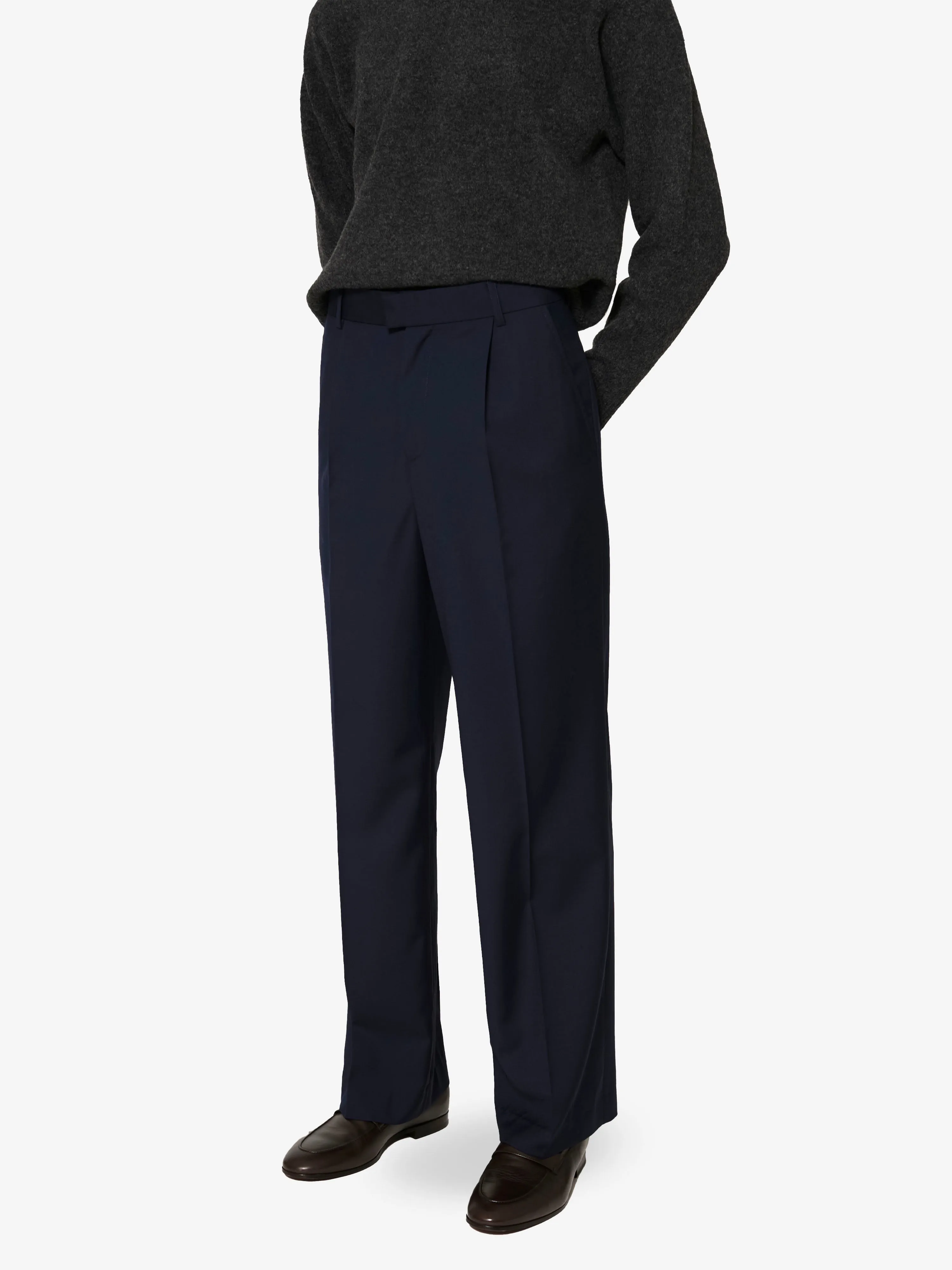 Bondie Pants in Blue Goldstone Wool sold by Yali Milano product image thumbnail 5